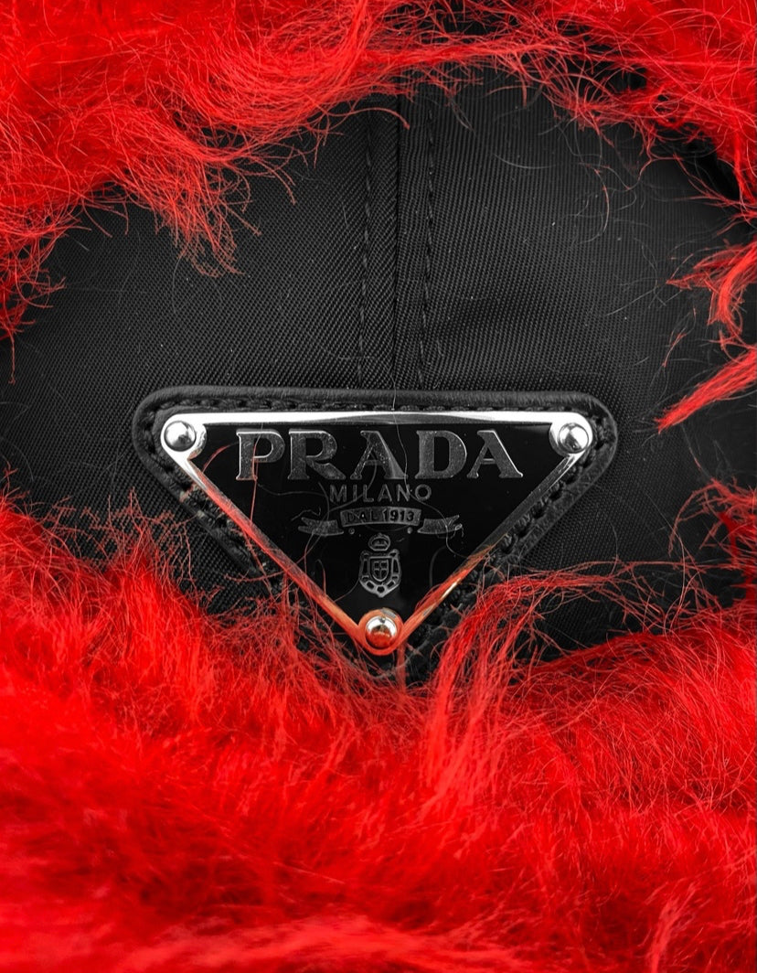 FW19 Prada Faux Fur Urshanka Nylon Trapper Hat