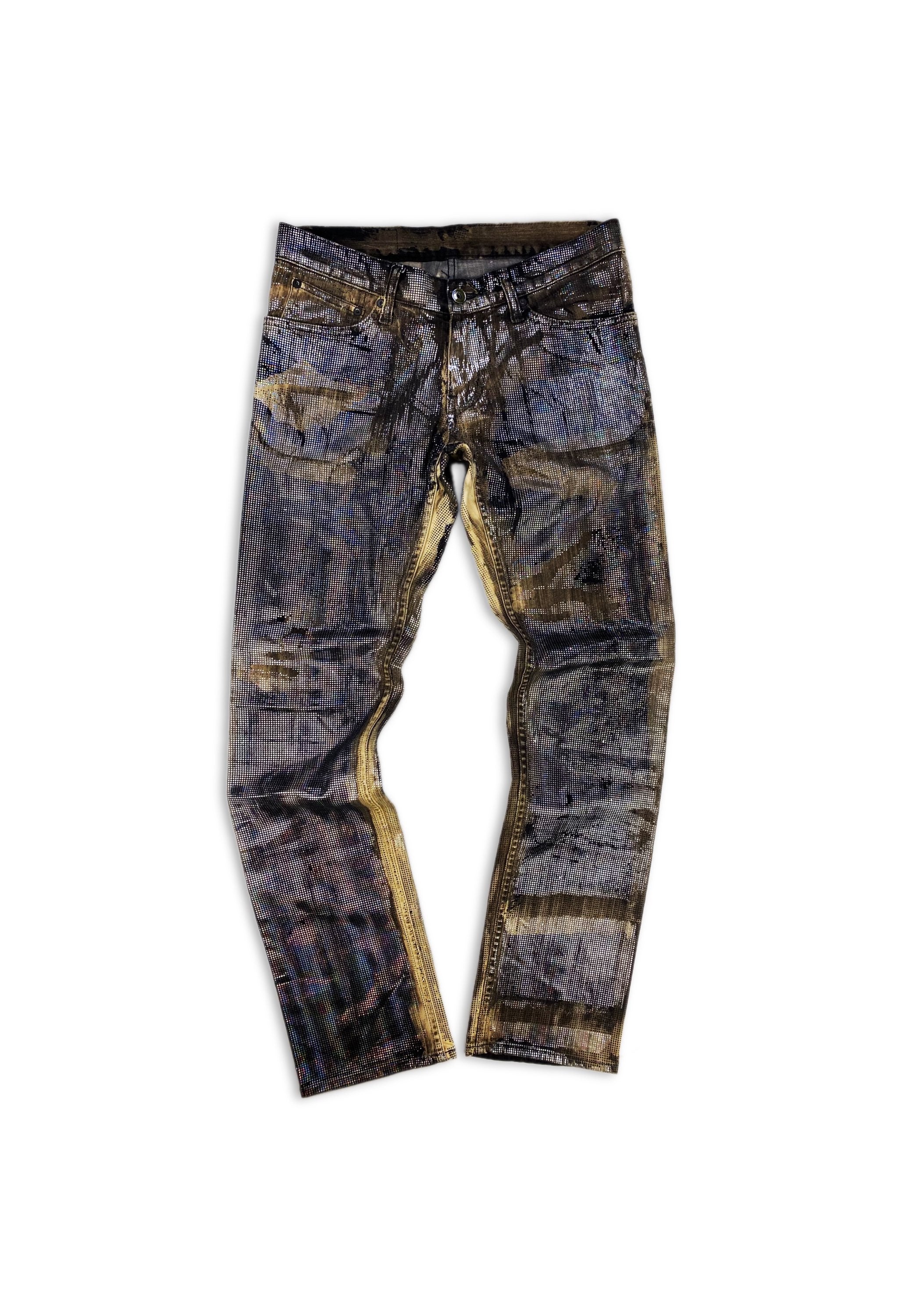 Le Grande Bleu L.G.B Crystal Encrusted Skinny Cut Denim