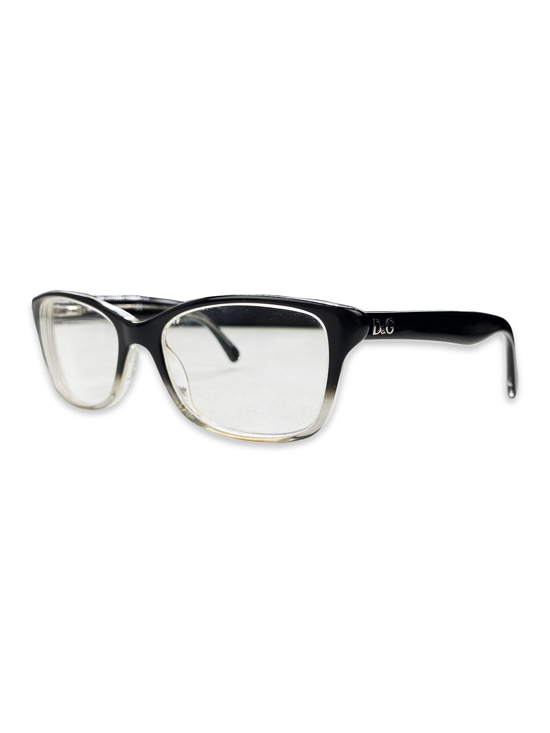 Dolce & Gabbana Ombré Black Metallic “D&G” Glasses Frames