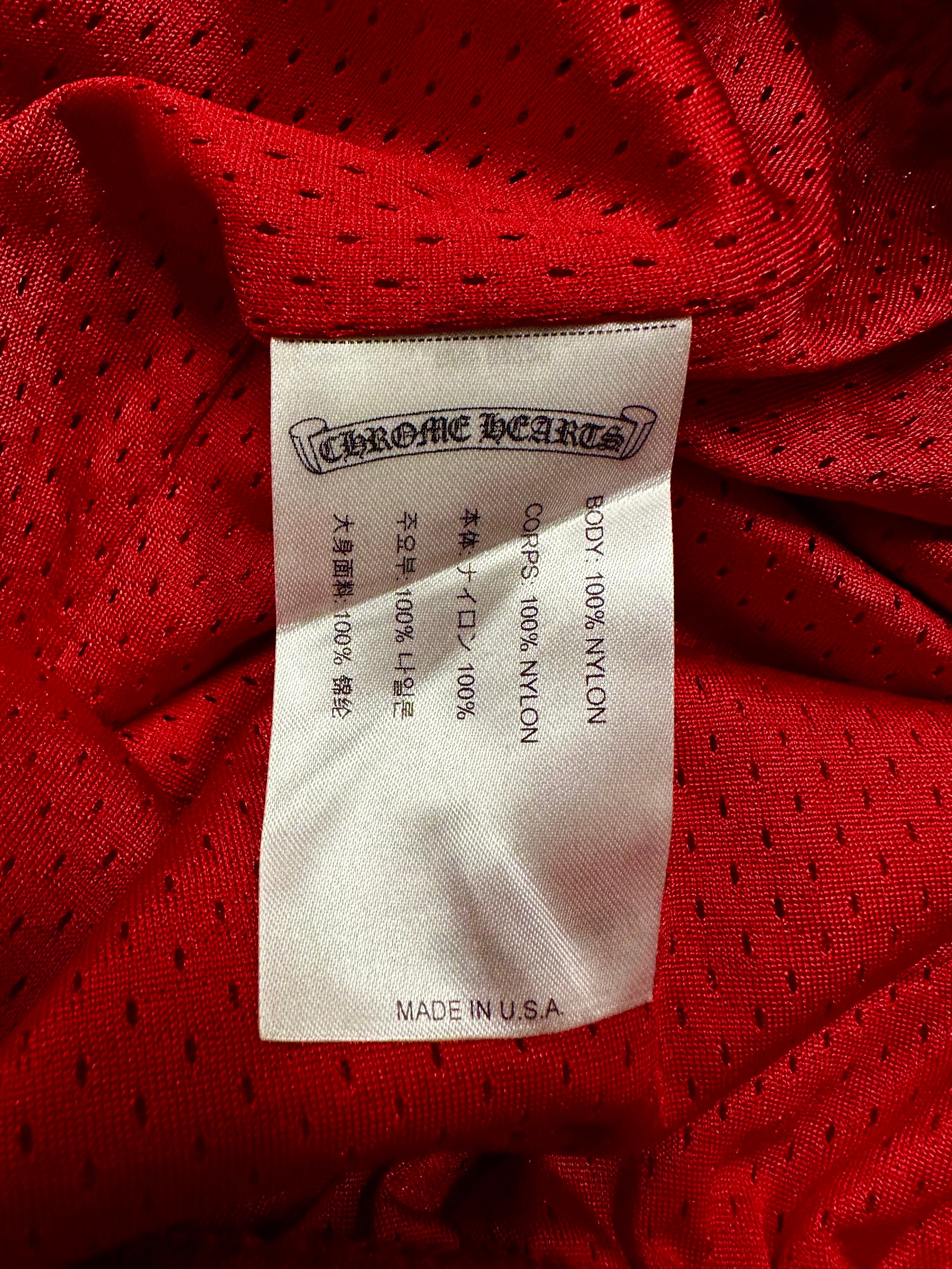 Chrome Hearts x Matty Boy ‘99 Team’ Red Logo Mesh Shorts