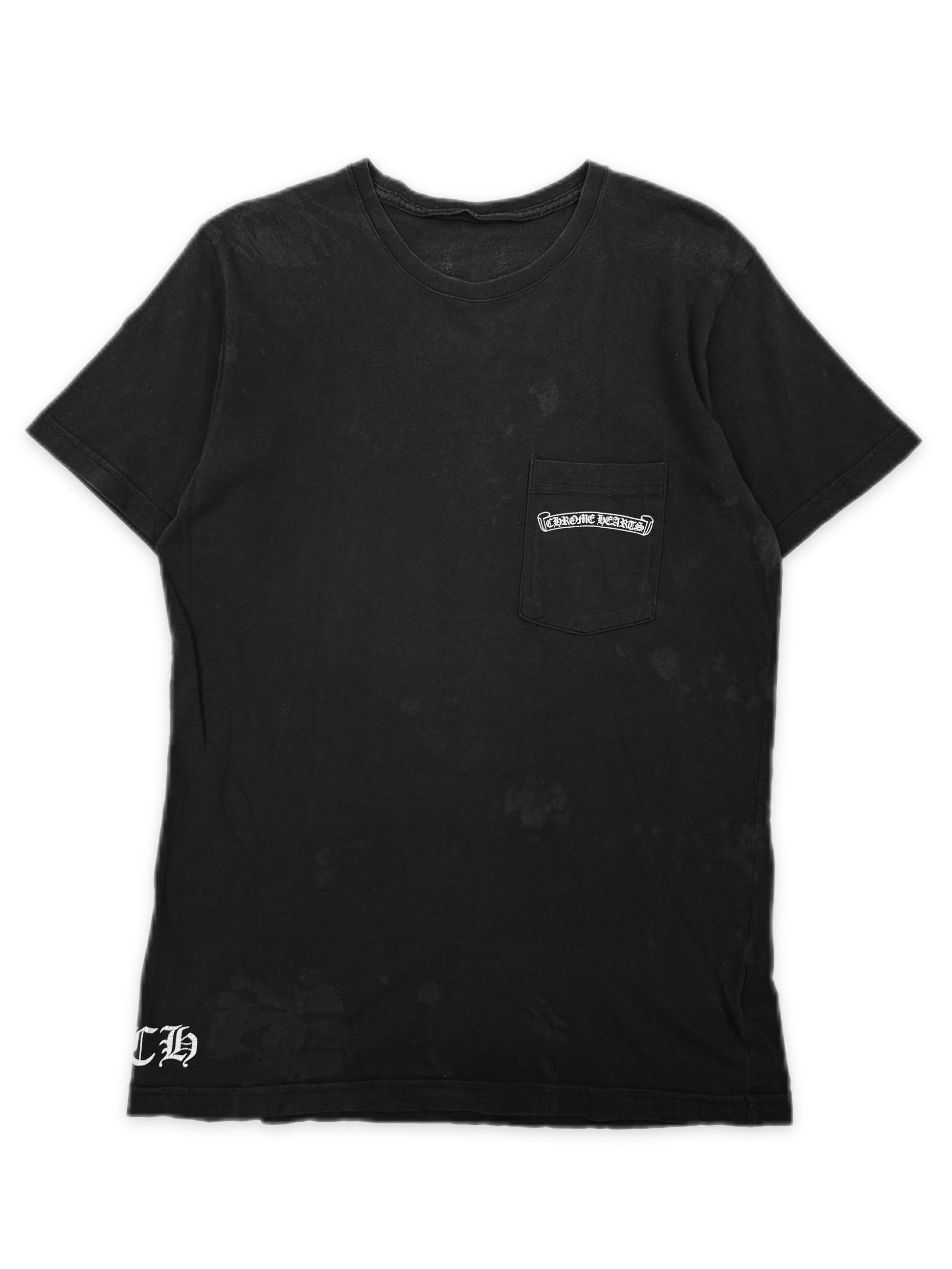 Chrome Hearts Fleur Plus Logo Black Pocket T-Shirt