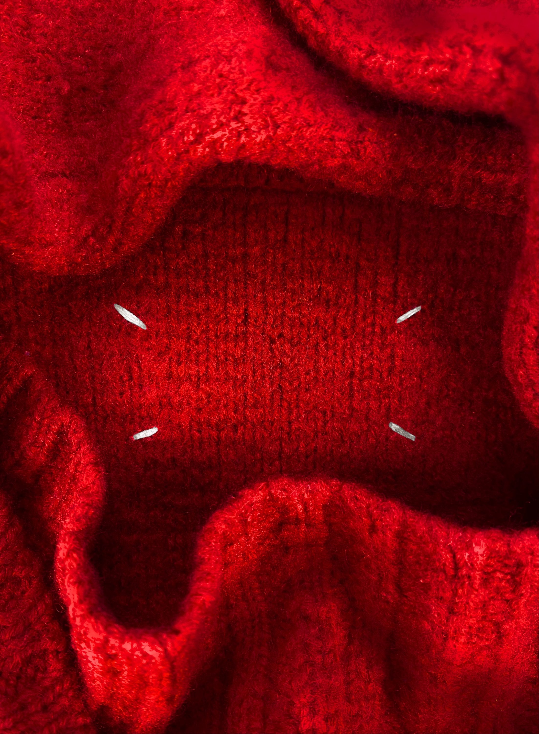 AW06 Maison Margiela ‘Lightning Bolt’ Cherry Red Knitted Sweater