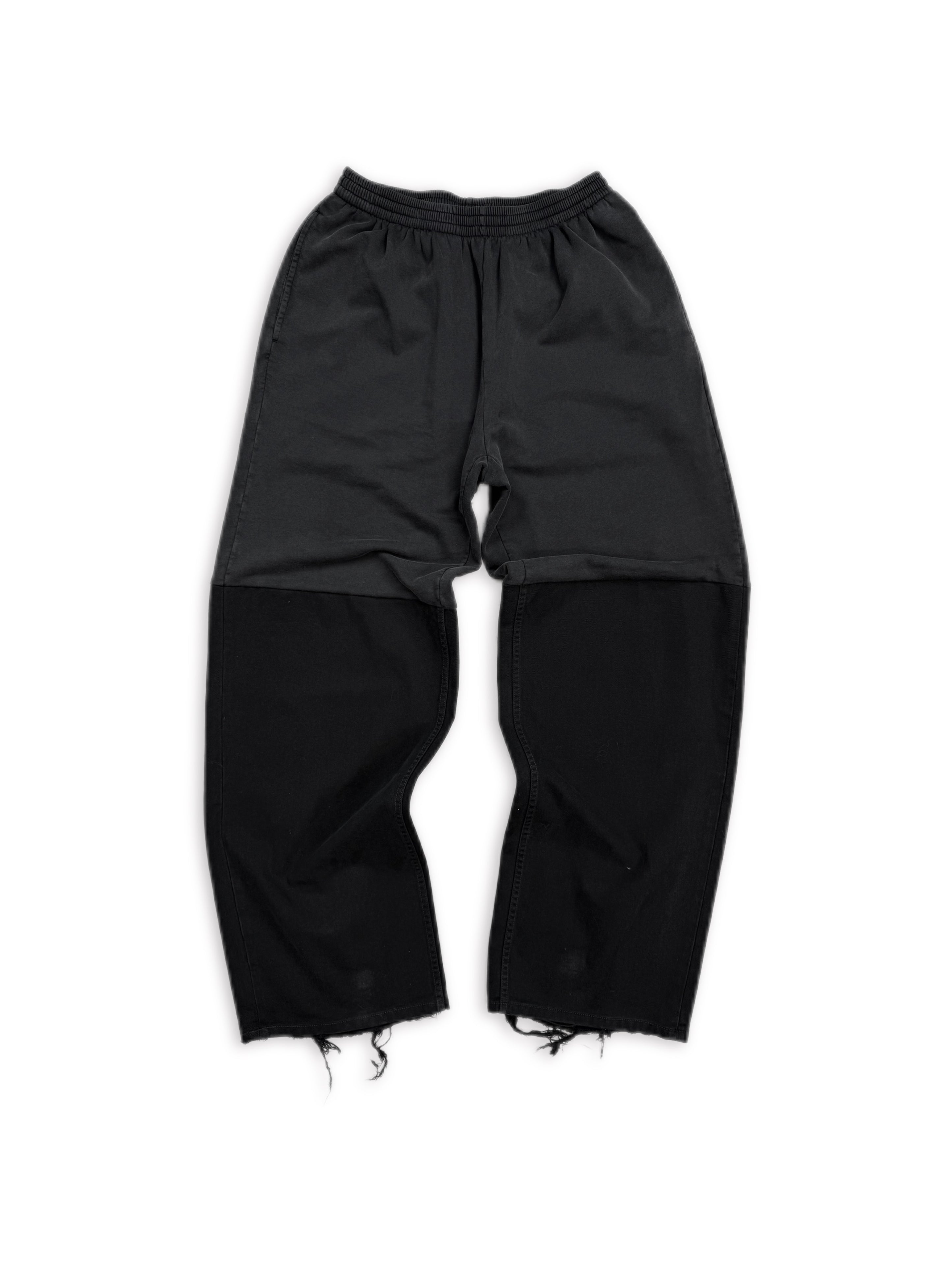 SS23 Balenciaga Mud Show Hybrid Patched Black Sweat Pants
