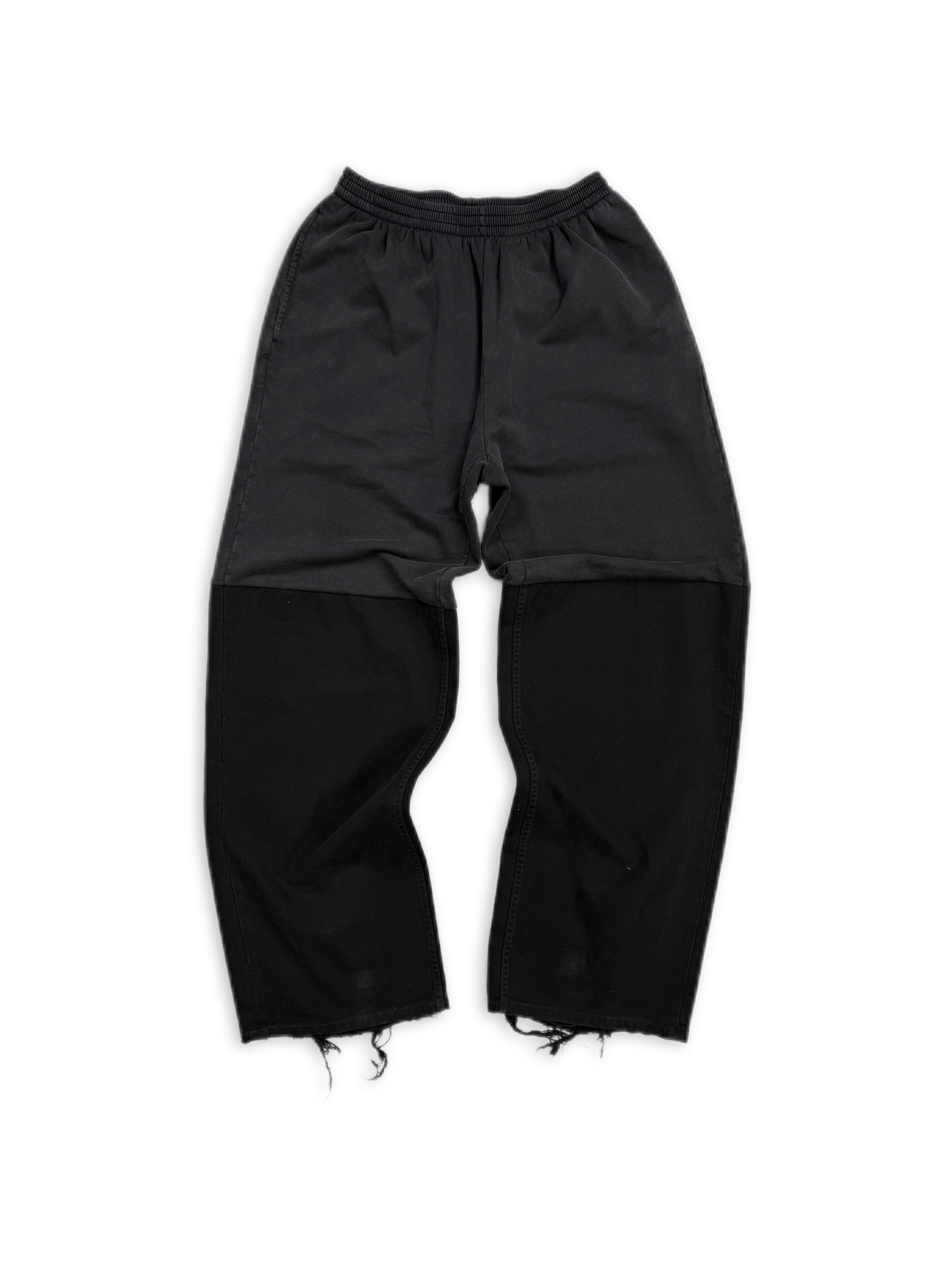 SS23 Balenciaga Mud Show Hybrid Patched Black Sweat Pants