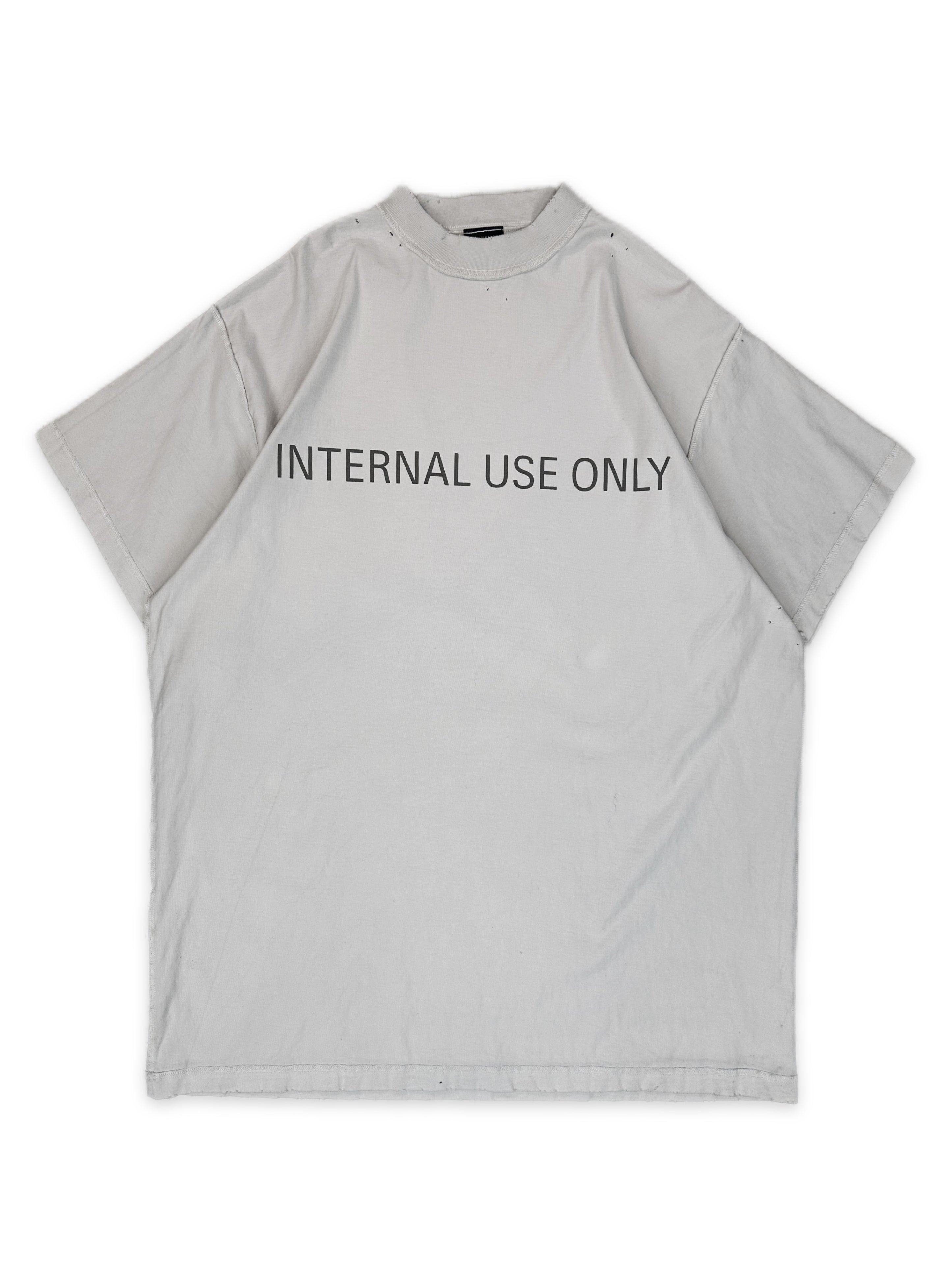 AW24 Balenciaga ‘Internal Use Only’ Inside Out Slogan T-Shirt
