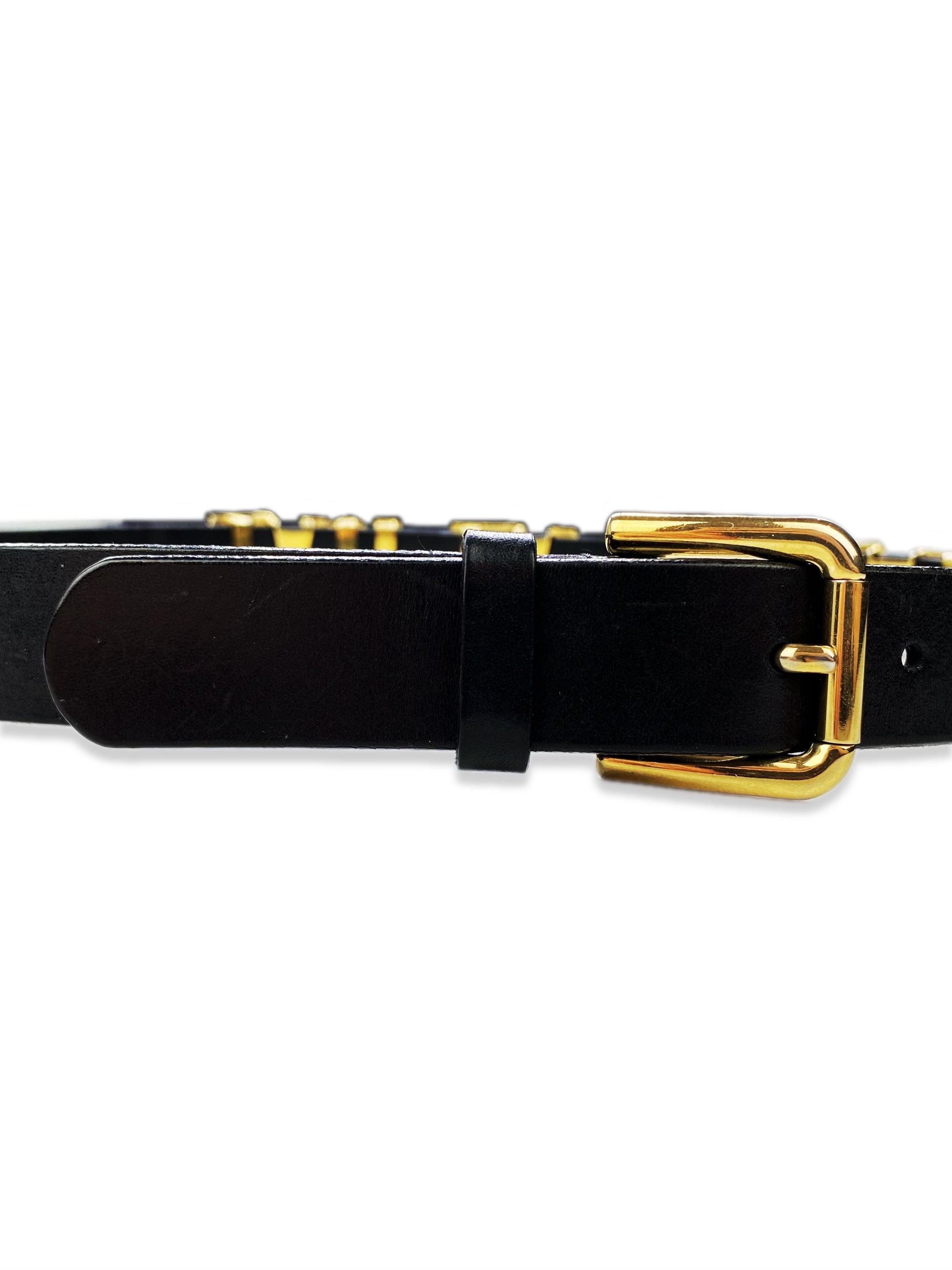 SS03 Dolce & Gabbana “Love” Gold Adjustable Leather Belt