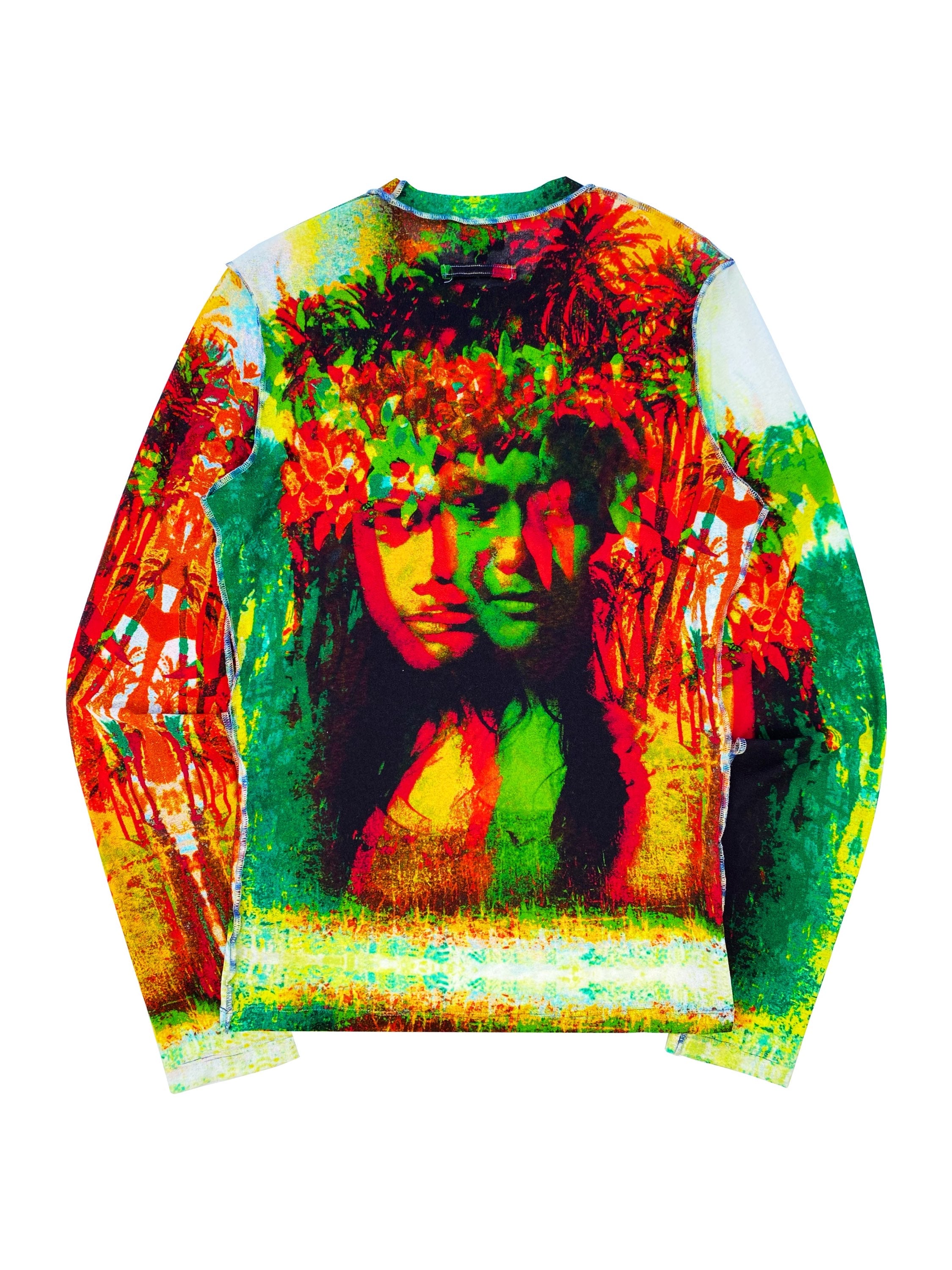 SS00 Jean Paul Gaultier ‘Psychedelic’ Mesh Tattoo Longsleeve