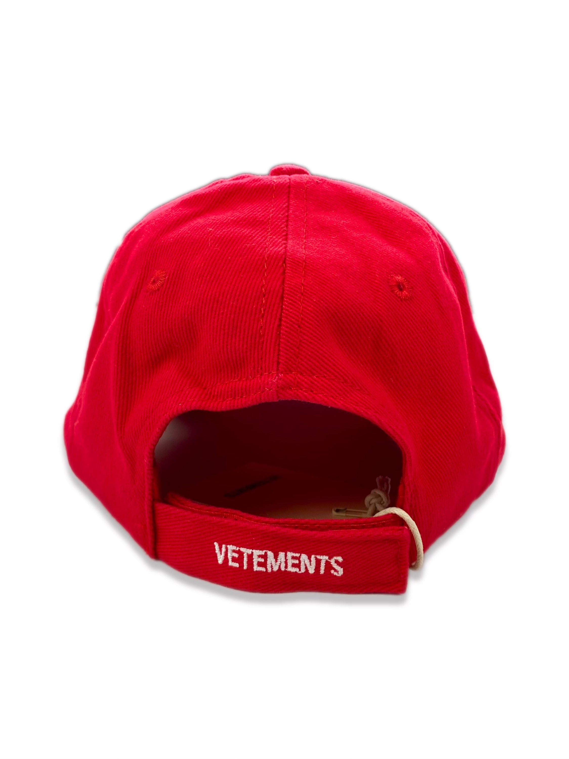 Vetements “Haute Couture” Flag Strap-back Cherry Red Hat