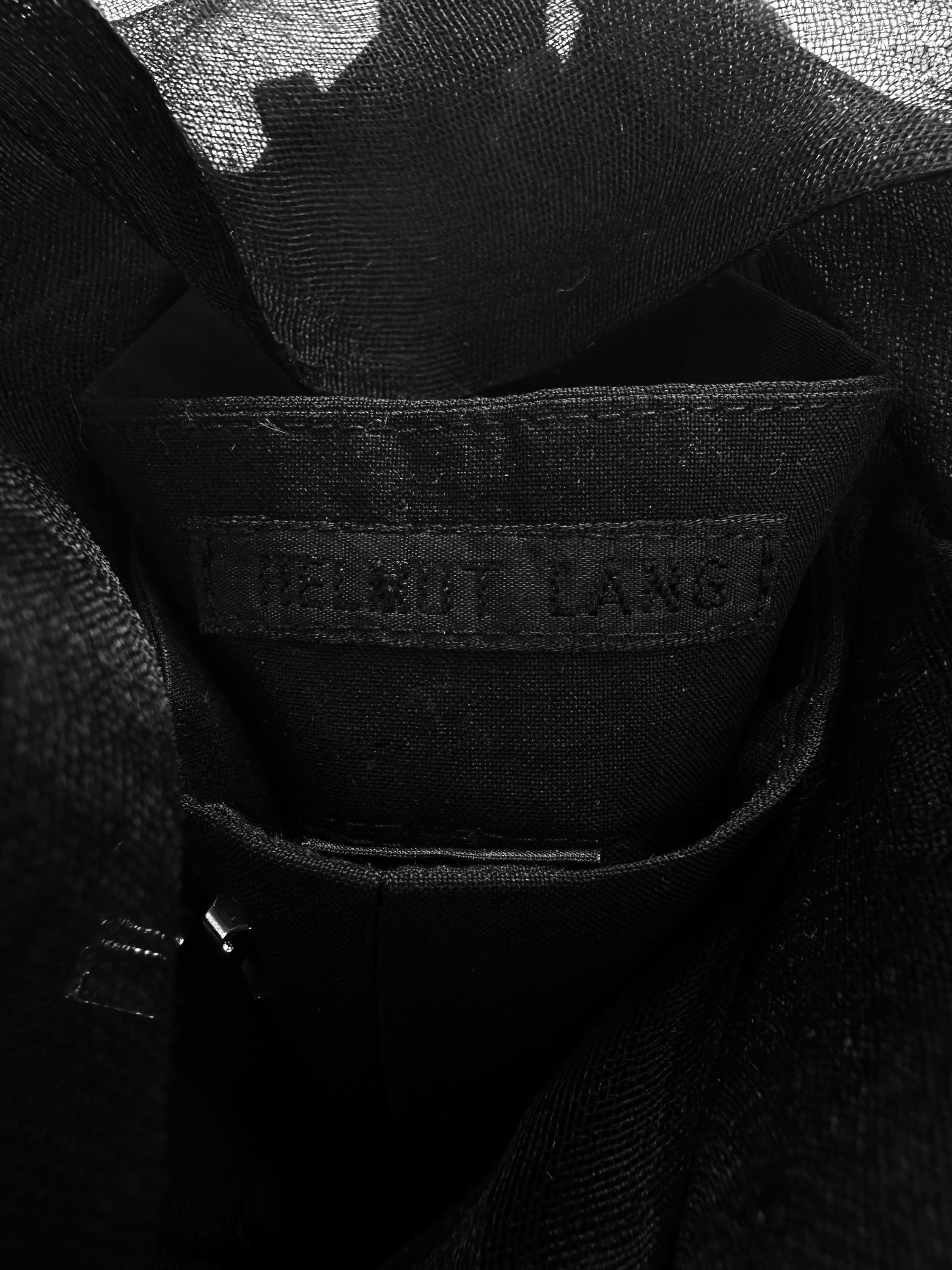 00s Helmut Lang ‘Tuxedo’ Mesh Layered Black Pants