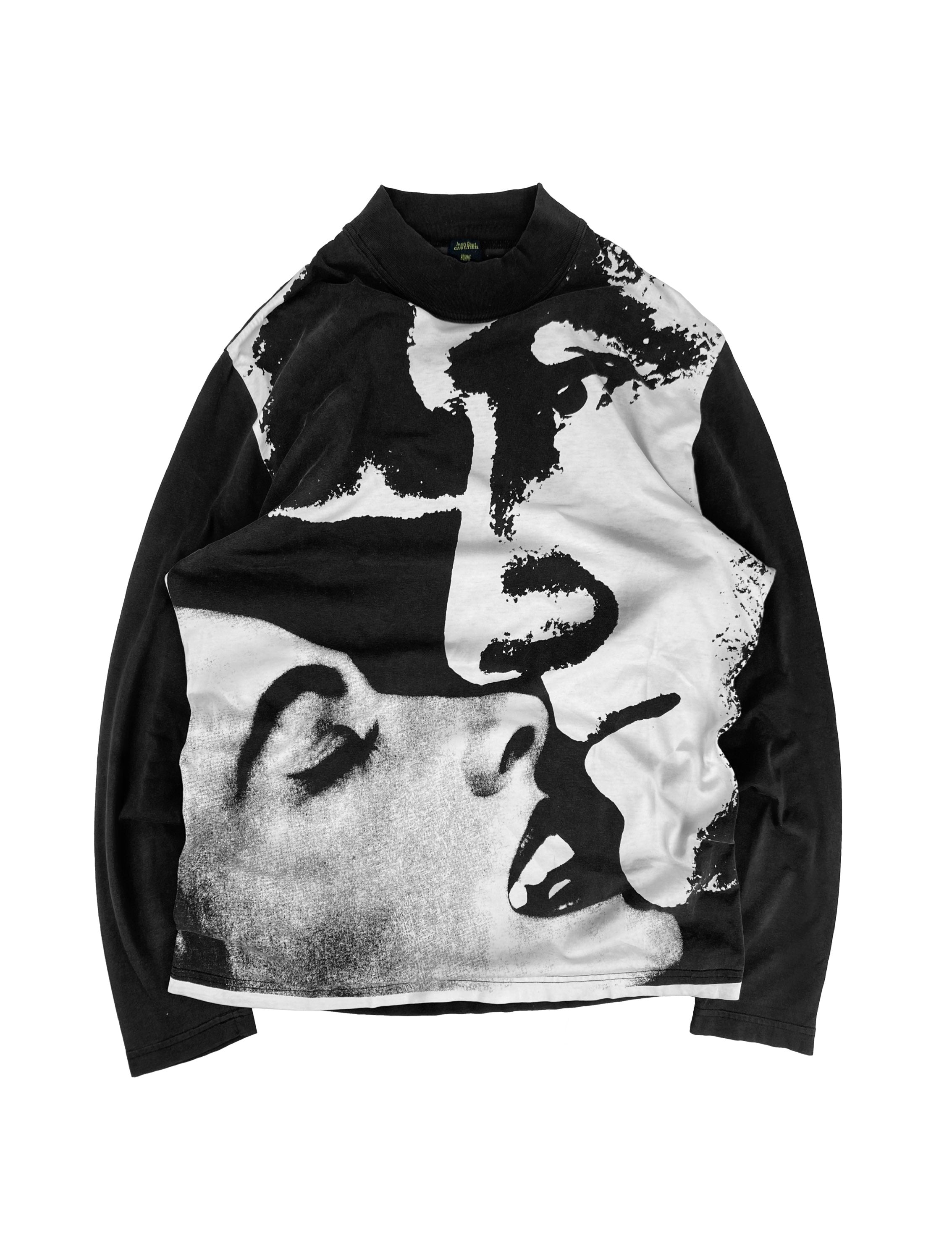 90s Jean Paul Gaultier ‘Kiss’ Negative Face Graphic Turtleneck