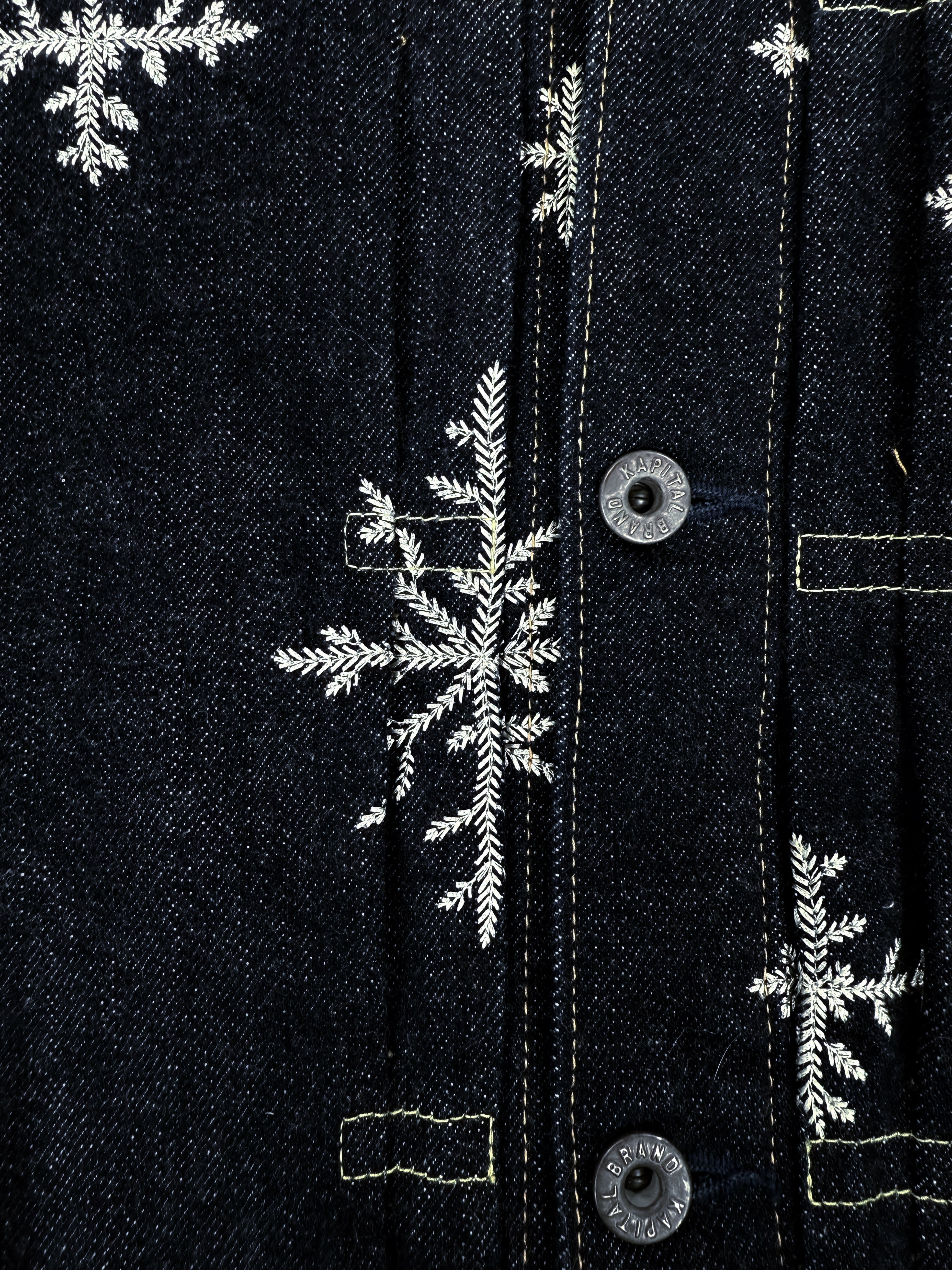Kapital ‘Snowflake’ Embroidered Indigo Denim Jacket