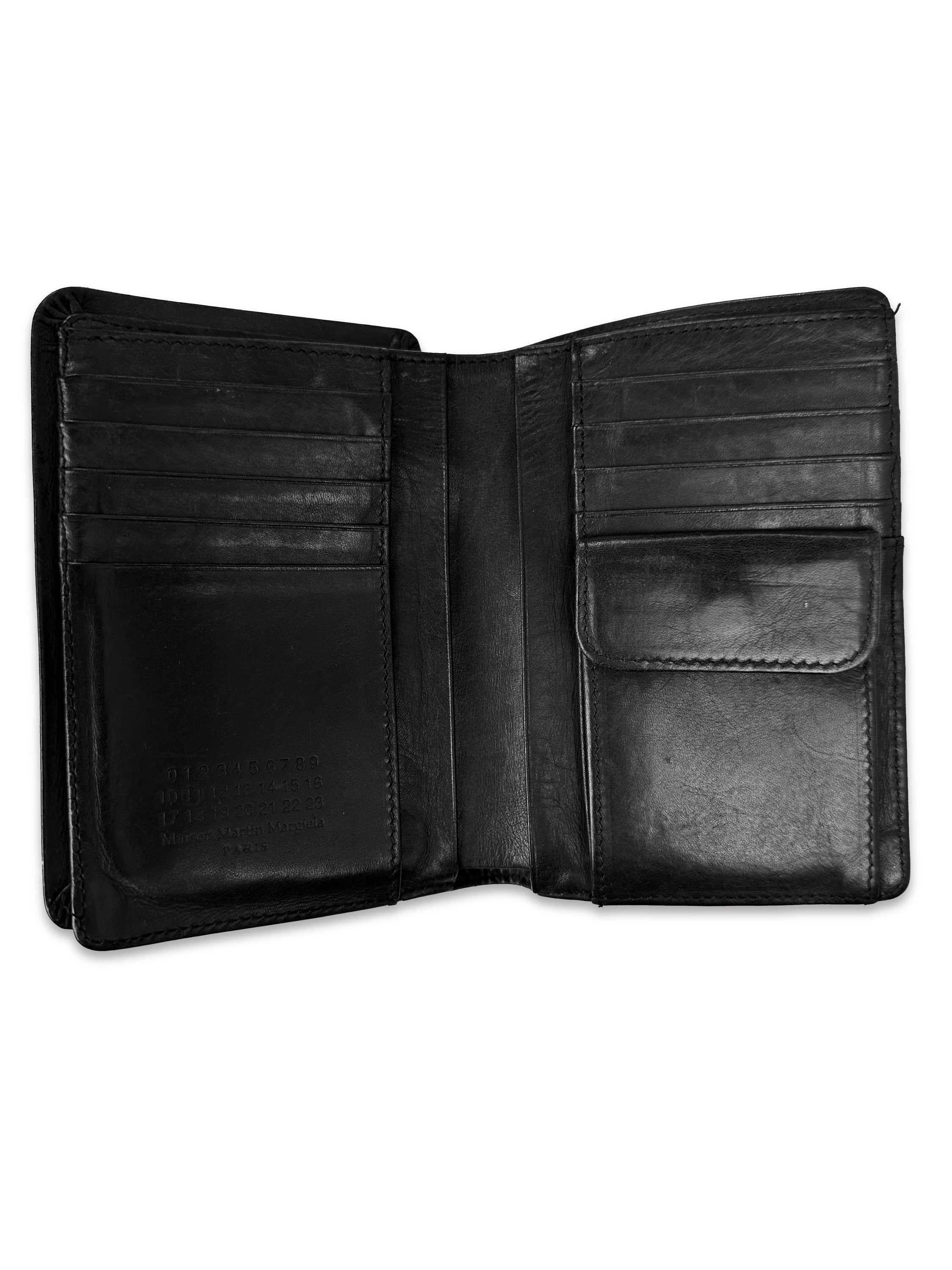 Maison Margiela Black Leather Embossed Bifold Wallet