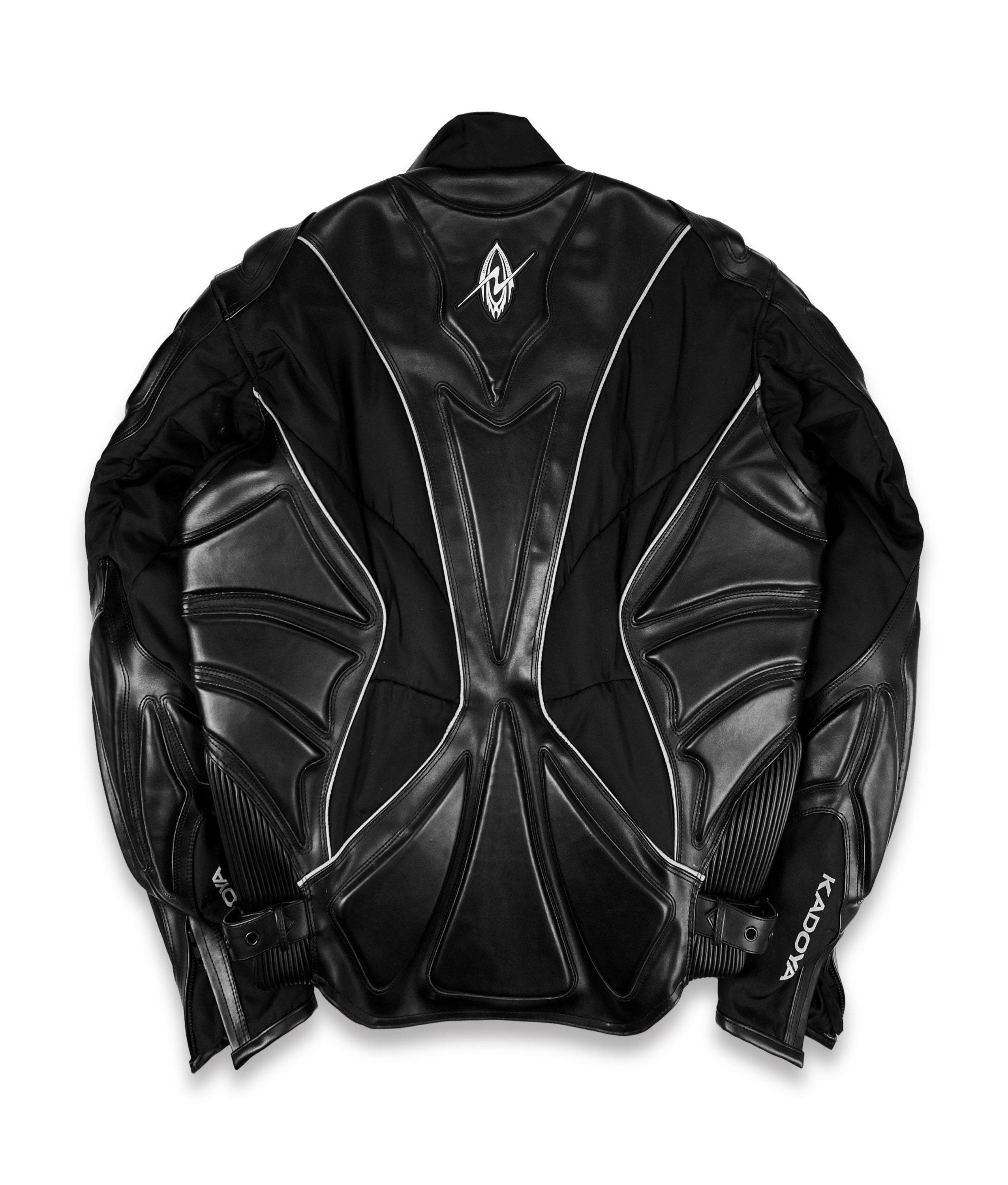 90s Kadoya ‘Cybernation’ Geometric PVC Leather Biker Jacket