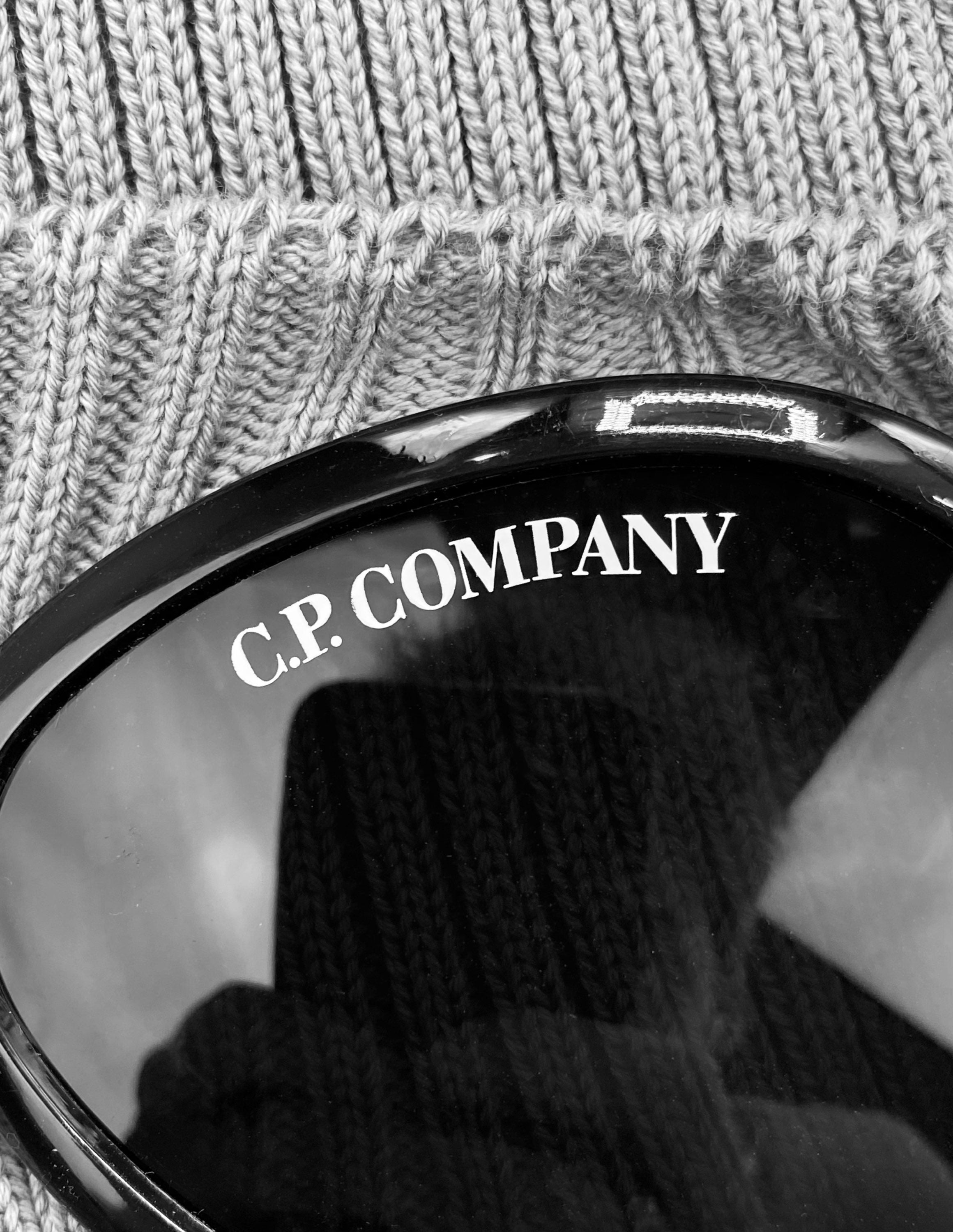 C.P. Company Light Grey Merino Goggle Beanie
