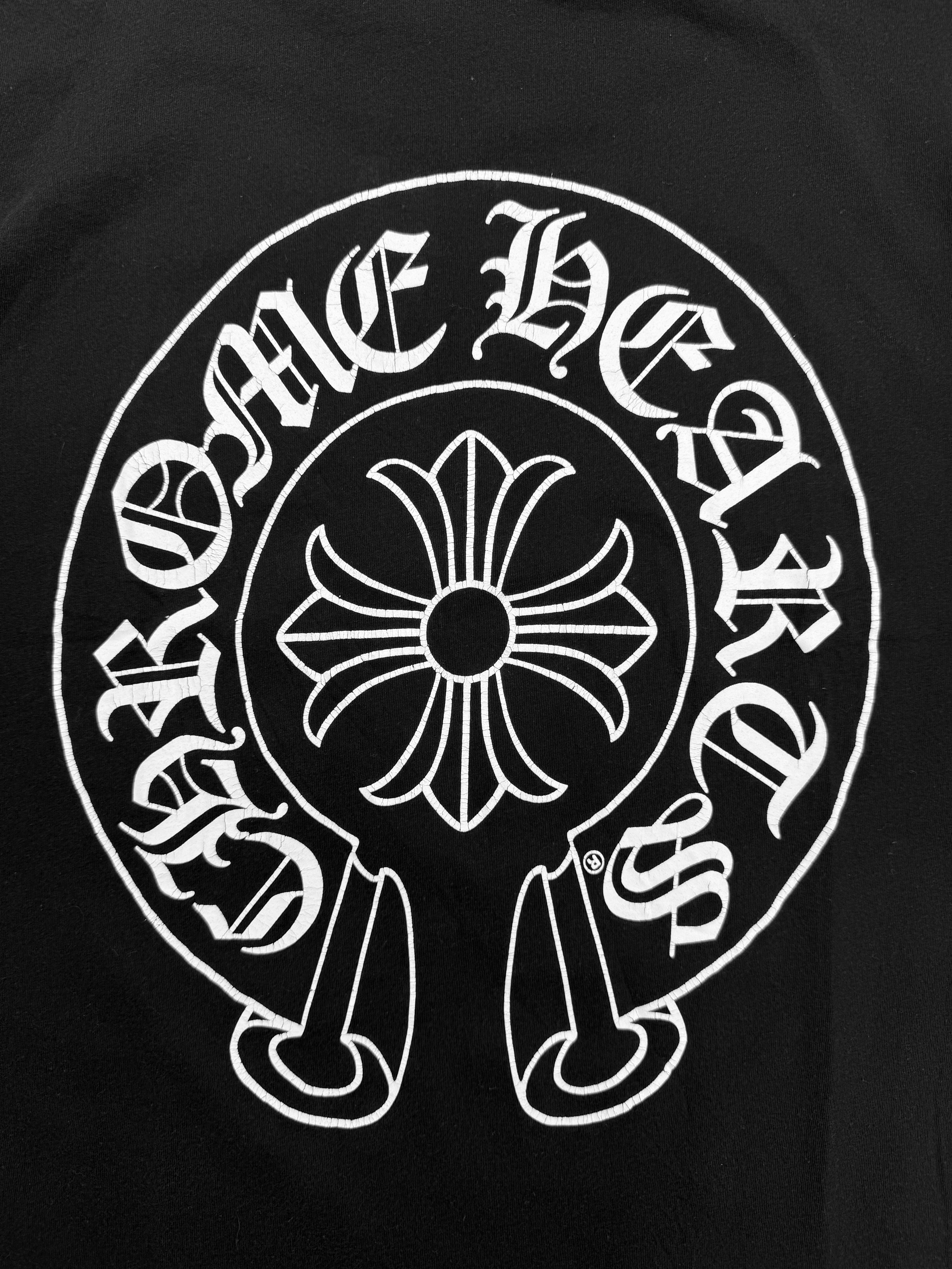 Chrome Hearts Horseshoe Logo Black Graphic T-Shirt