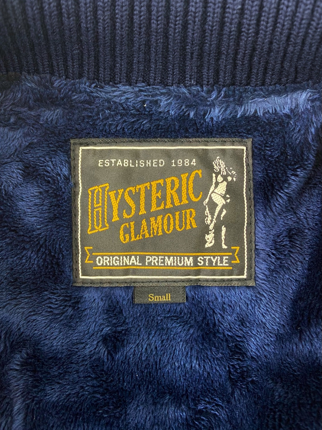 Hysteric Glamour “You Turned Your Back” Navy Varsity Jacket