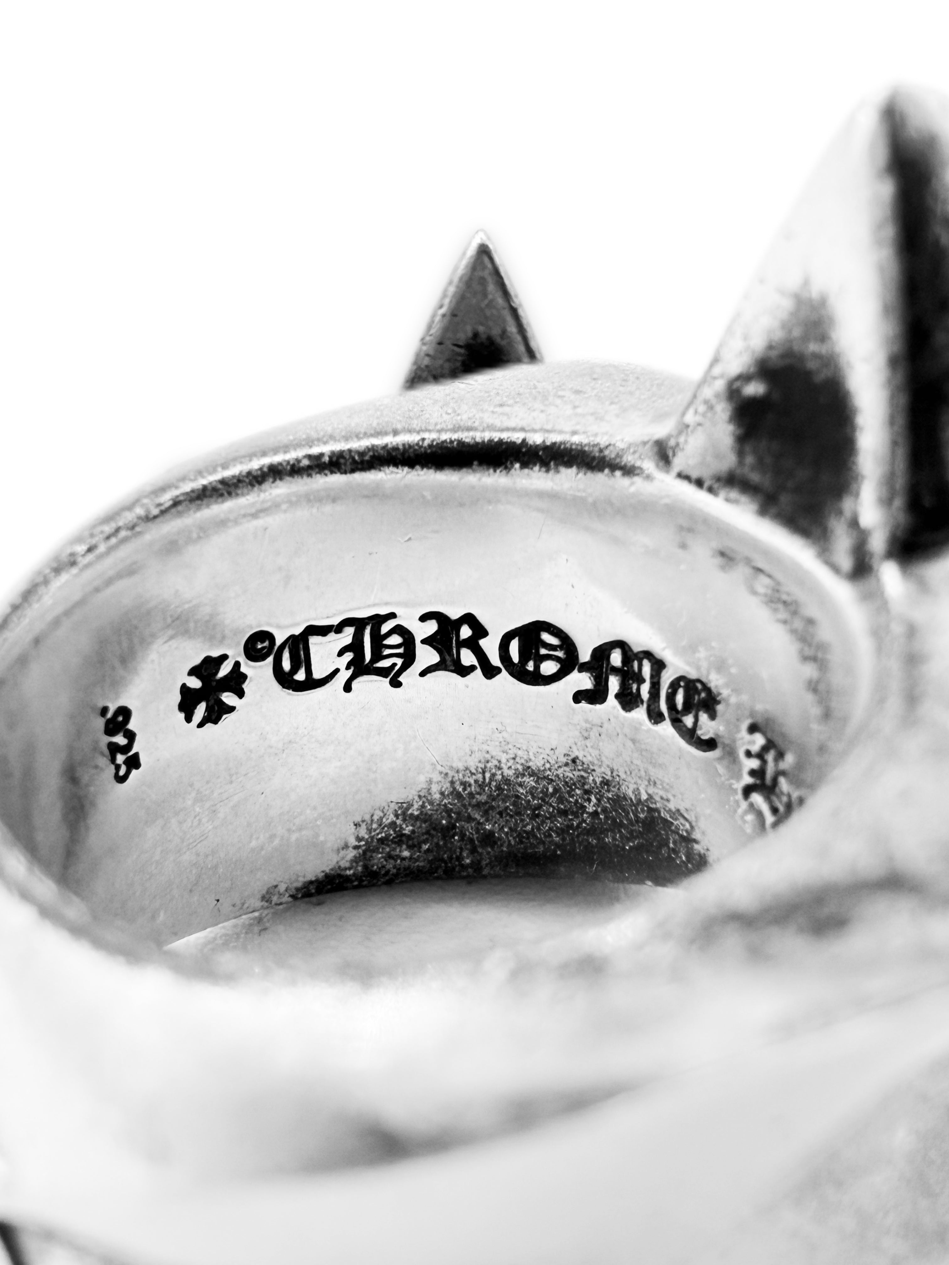 Chrome Hearts ‘5 Point Star’ .925 Silver XL Etched Ring