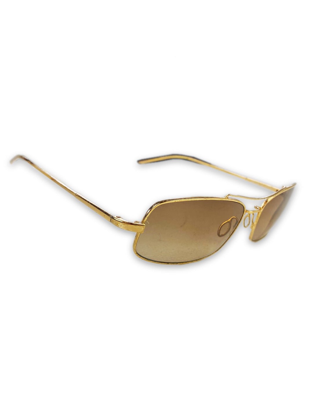 Prada Square Frame Etched Logo Gold Tint Sunglasses