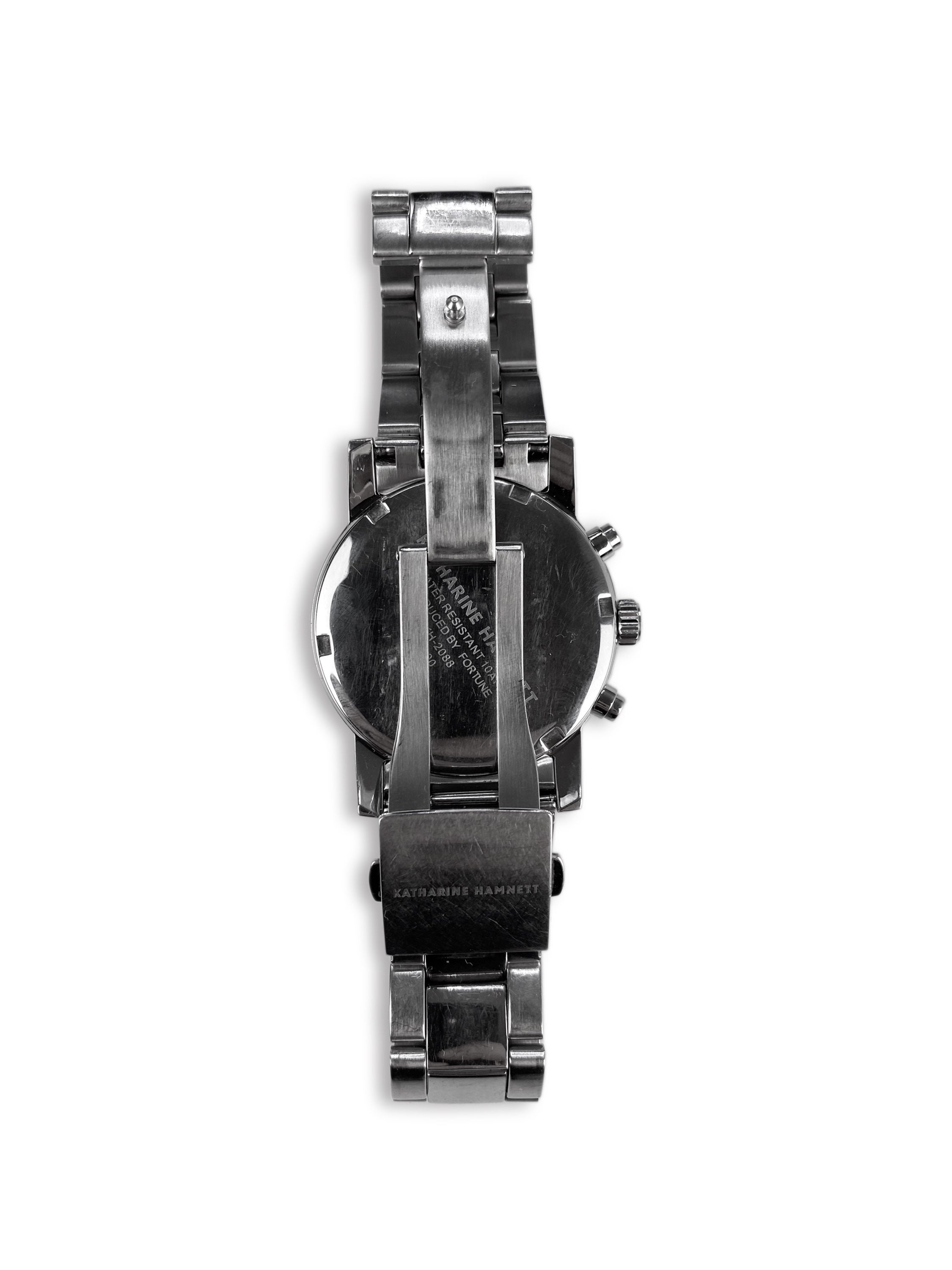Katharine Hamnett Two Tone Olive Green Silver Watch