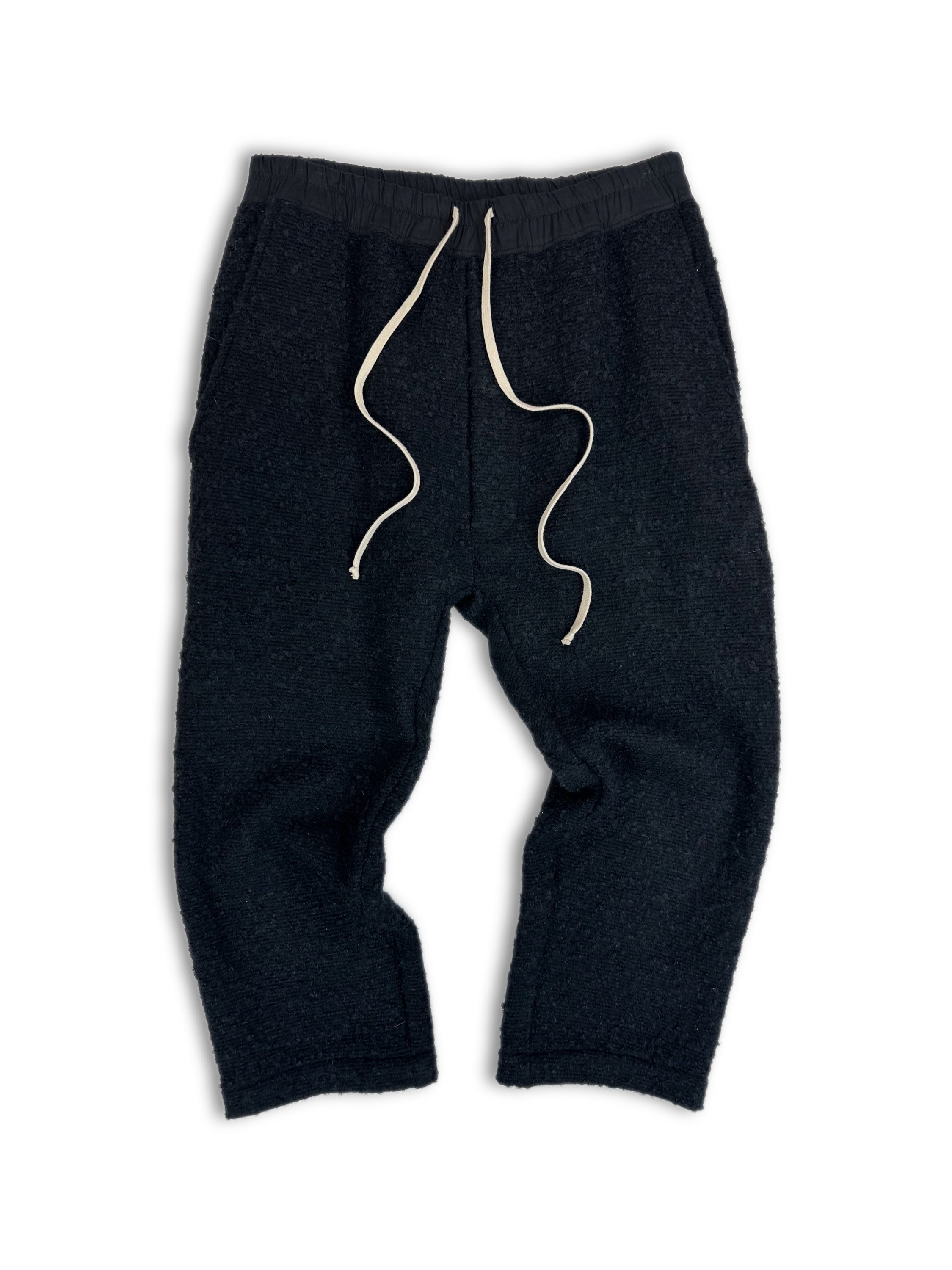 AW15 Rick Owens ‘Sphinx’ Black Fleece Elasticated Cropped Pants