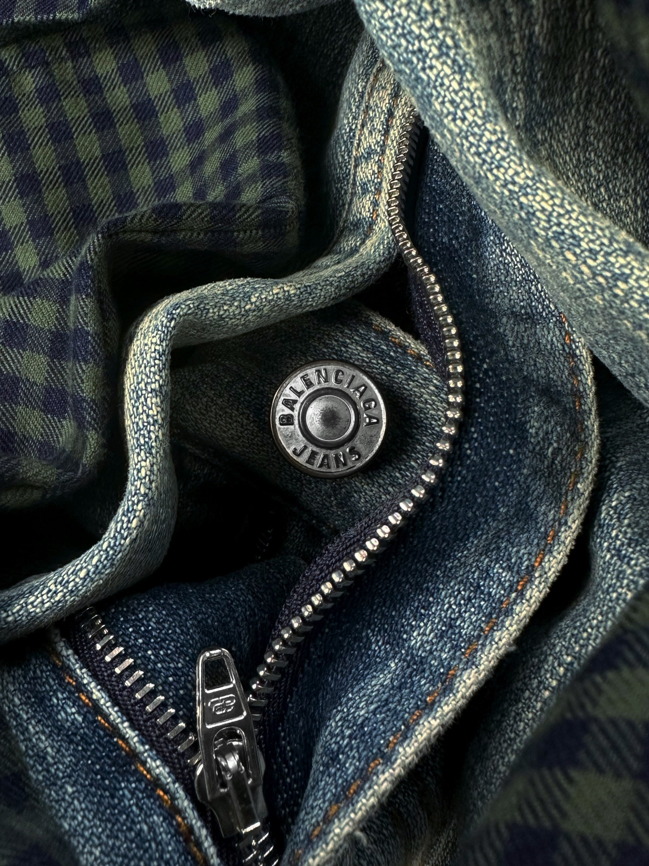 SS21 Balenciaga ‘Shirt’ Hybrid Flannel Wide Cut Blue Wash Denim