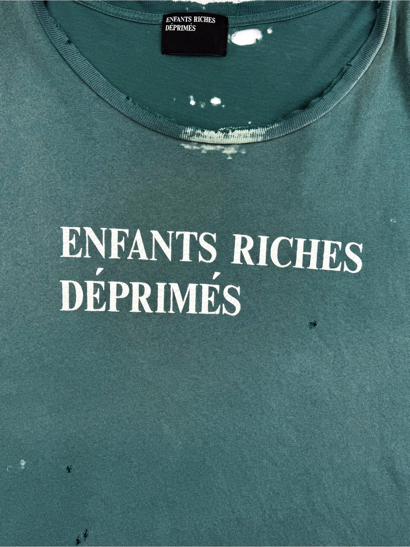 Enfants Riches Deprimes Teal Logo Distressed Graphic TShirt