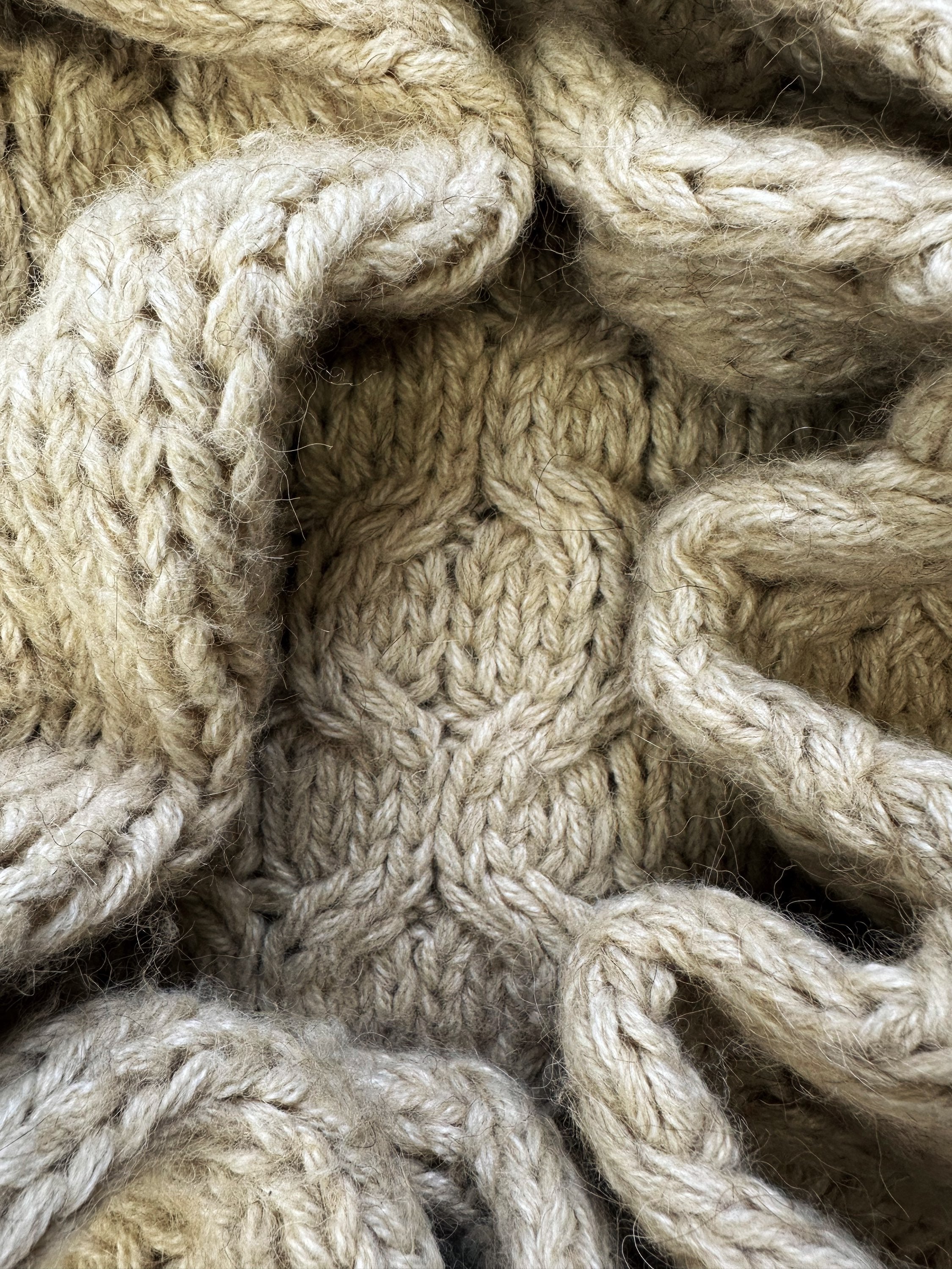 Acne Studios Heavy Weight ‘Cropped’ Knit Cream Sweater