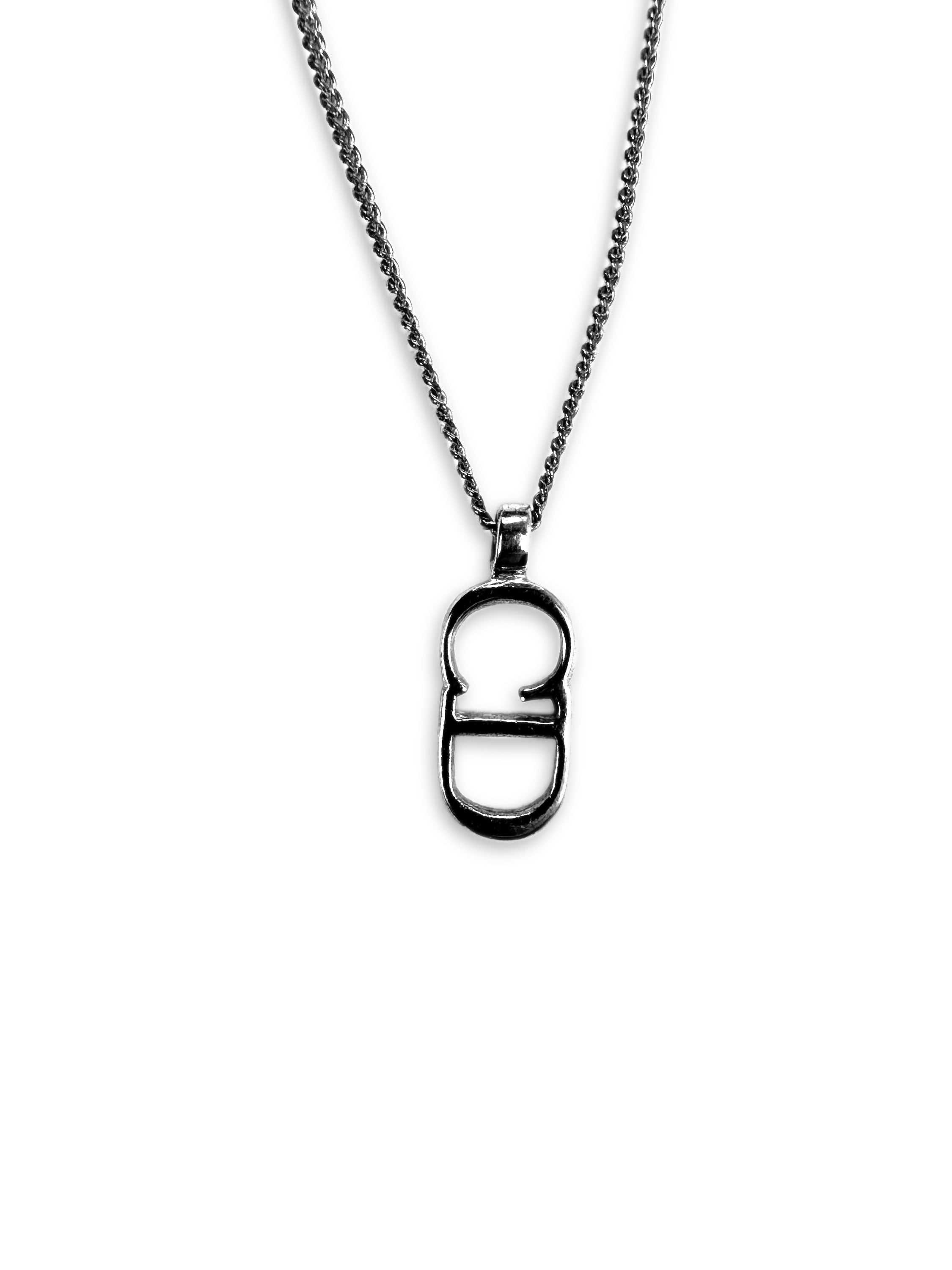 00s Dior ‘CD’ Pendant Silver Necklace