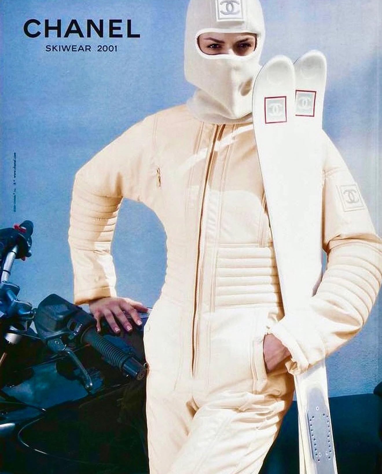AW01 Chanel Sport CC Logo Beige Fleece Balaclava Ski Mask