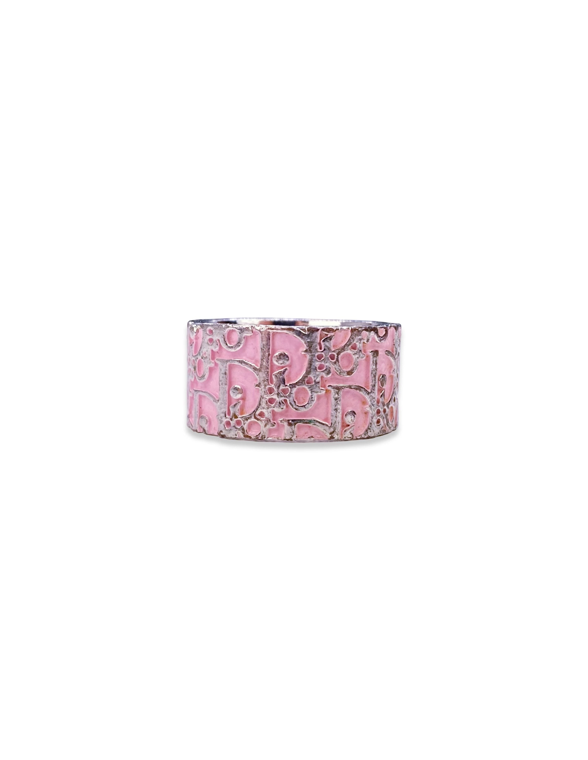 Dior “2” Hot Pink Trotter Monogram Ring