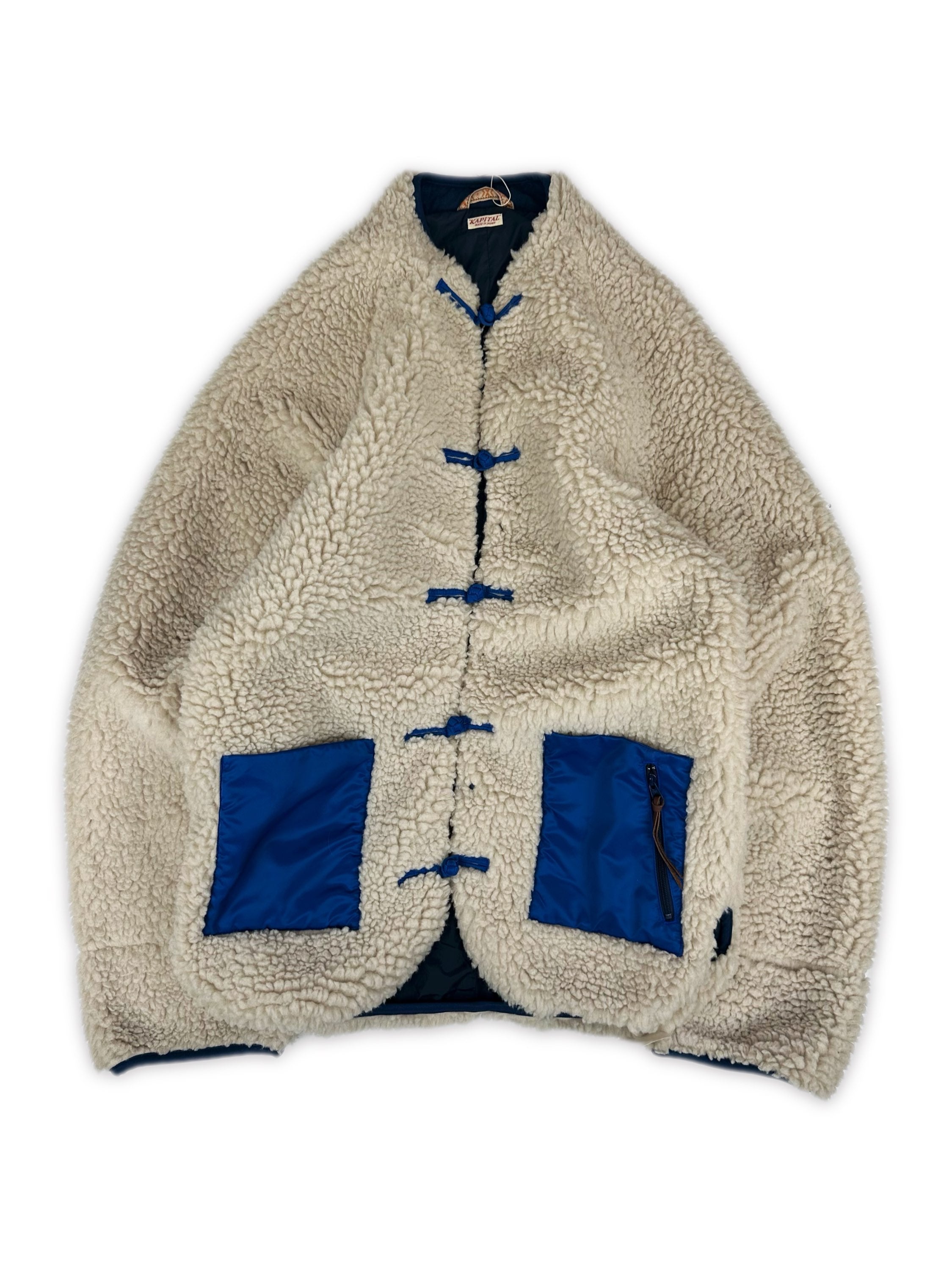 Kapital Boa Makani Beige Fleece Two Tone Jacket
