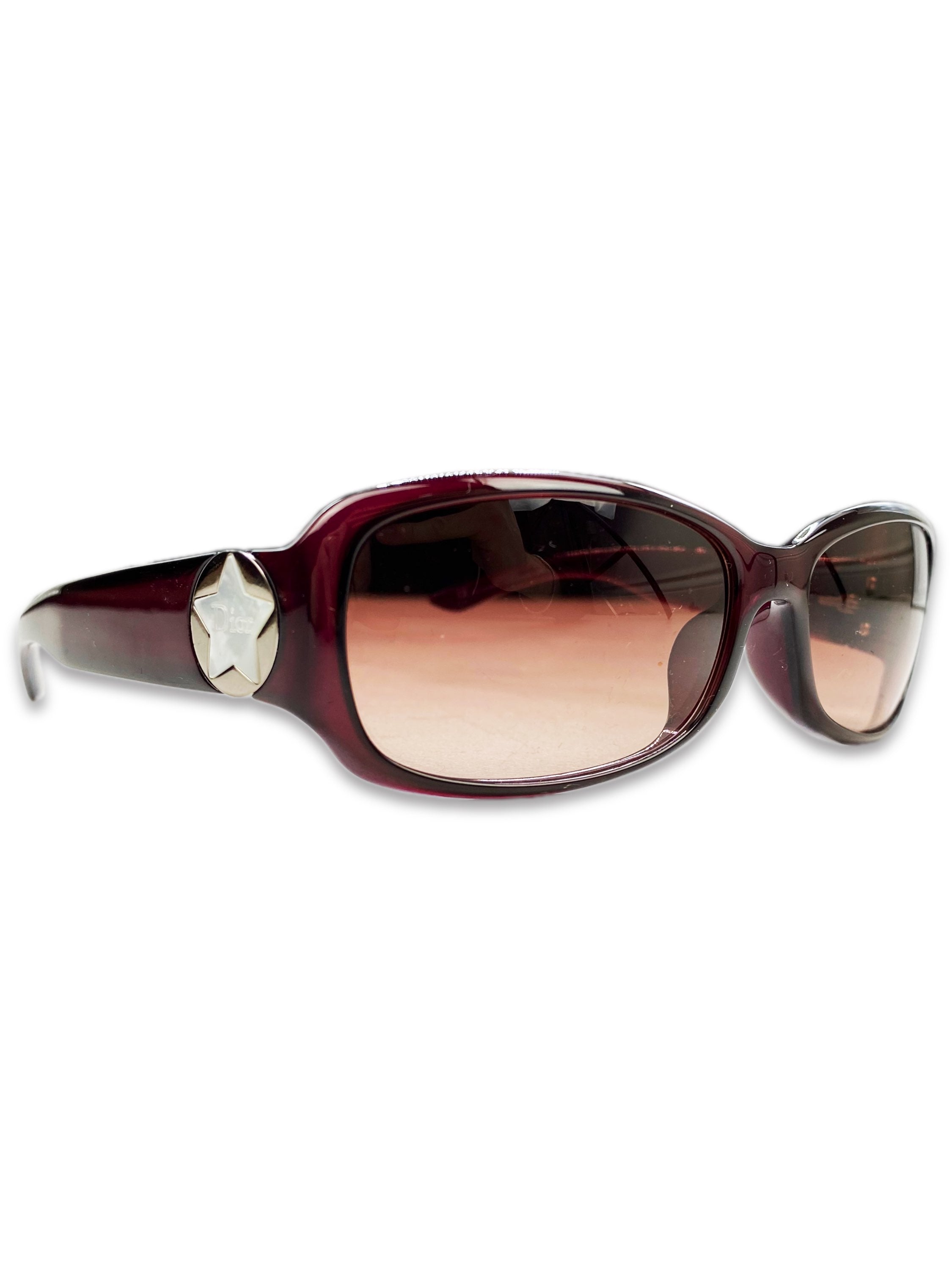 Dior ‘Star’ Rounded Frame Warm Tint Metallic Logo Sunglasses