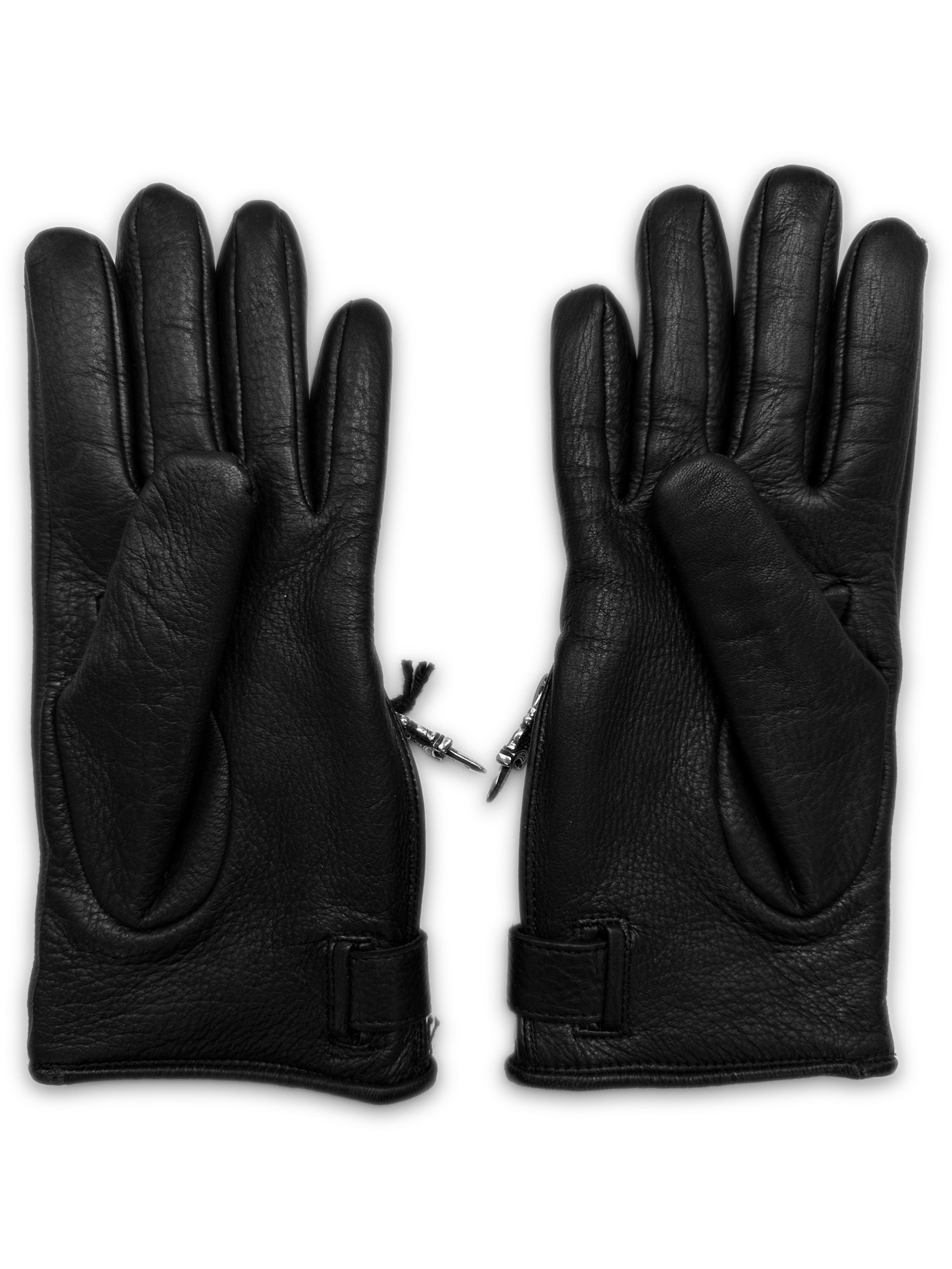 Chrome Hearts ‘Open Wound’ Dagger Cashmere Lined Leather Gloves