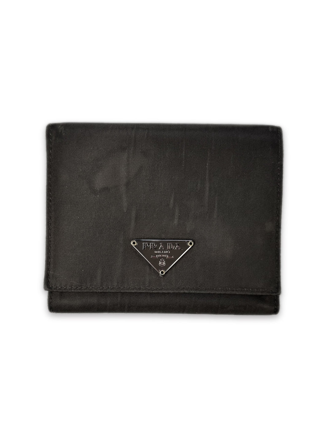 Prada Triangle Logo Tonal Trifold Wallet