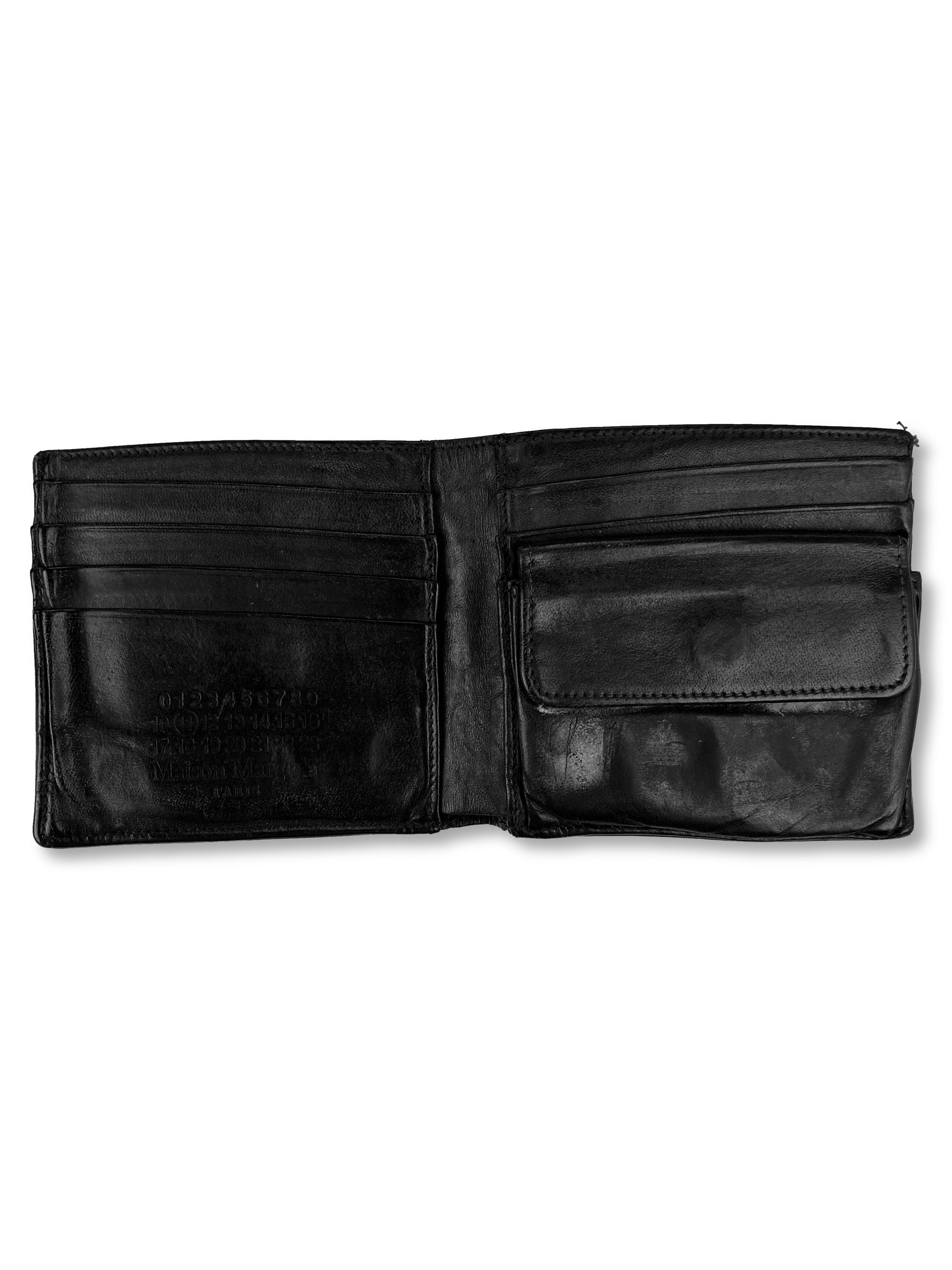 Maison Martin Margiela Black Leather Embossed Bifold Wallet