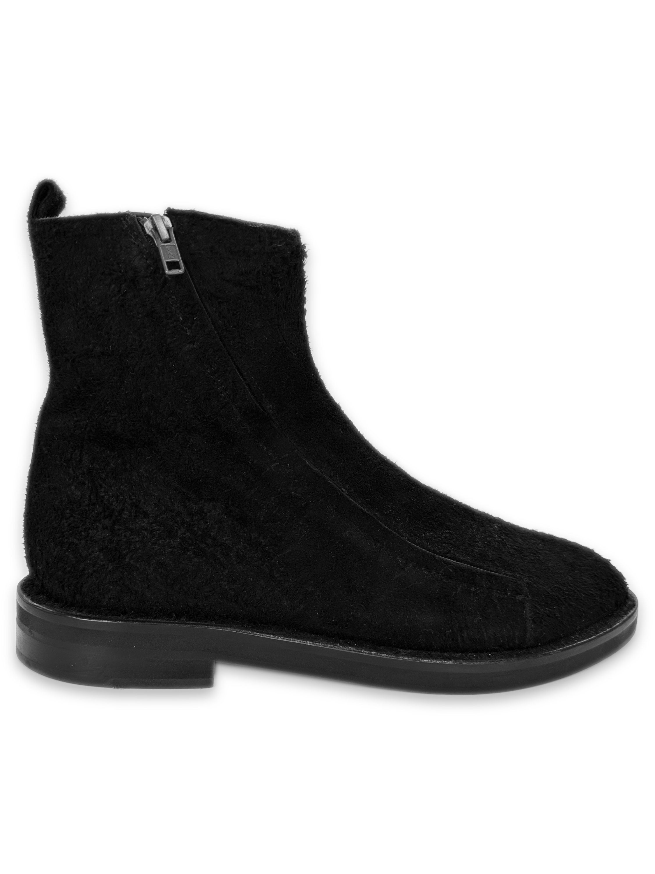 Ann Demeulemeester ‘Blistered Suede’ Double Zip Black Leather Boots
