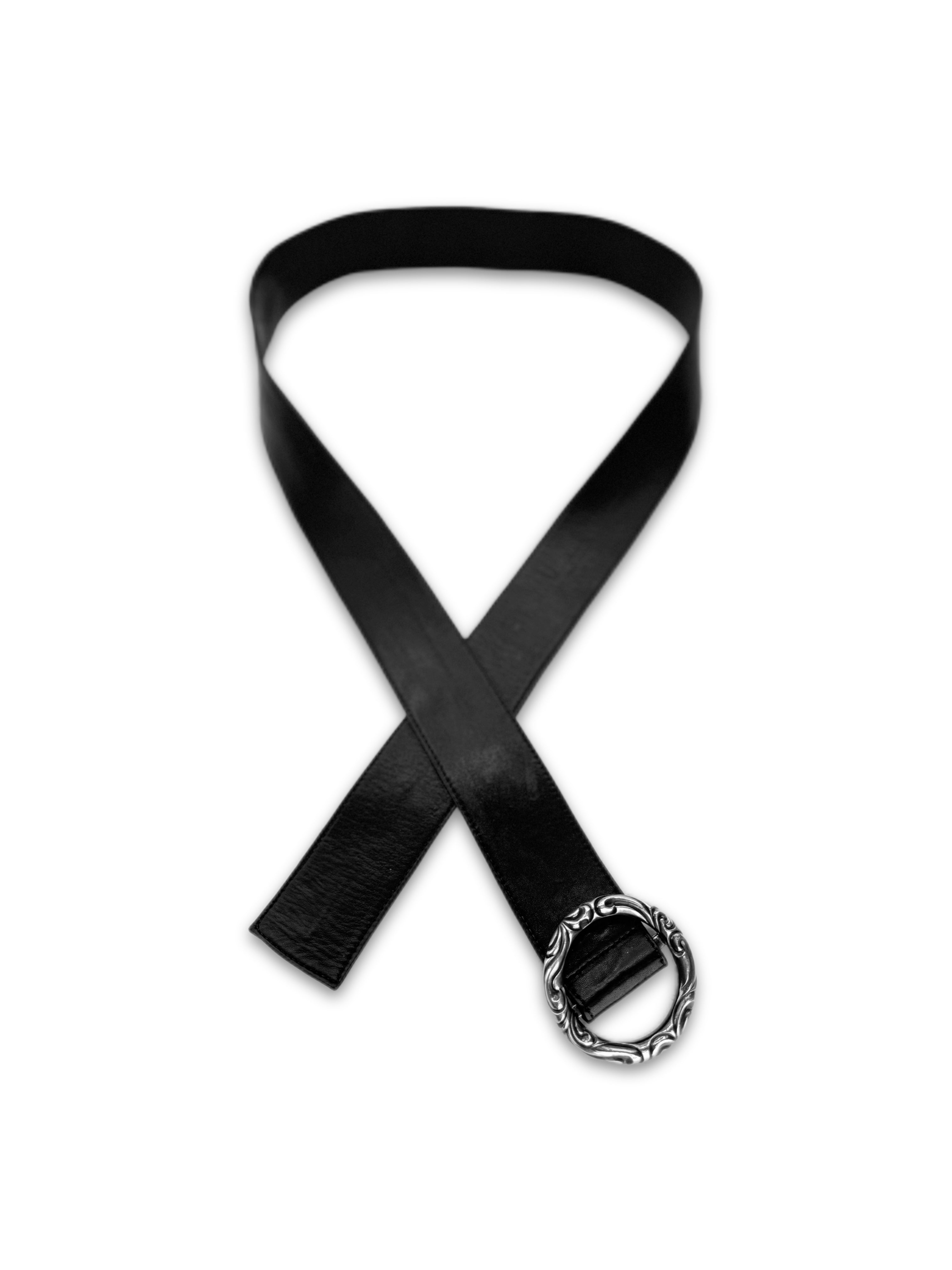 Chrome Hearts Scroll Buckle .925 Silver Leather Belt