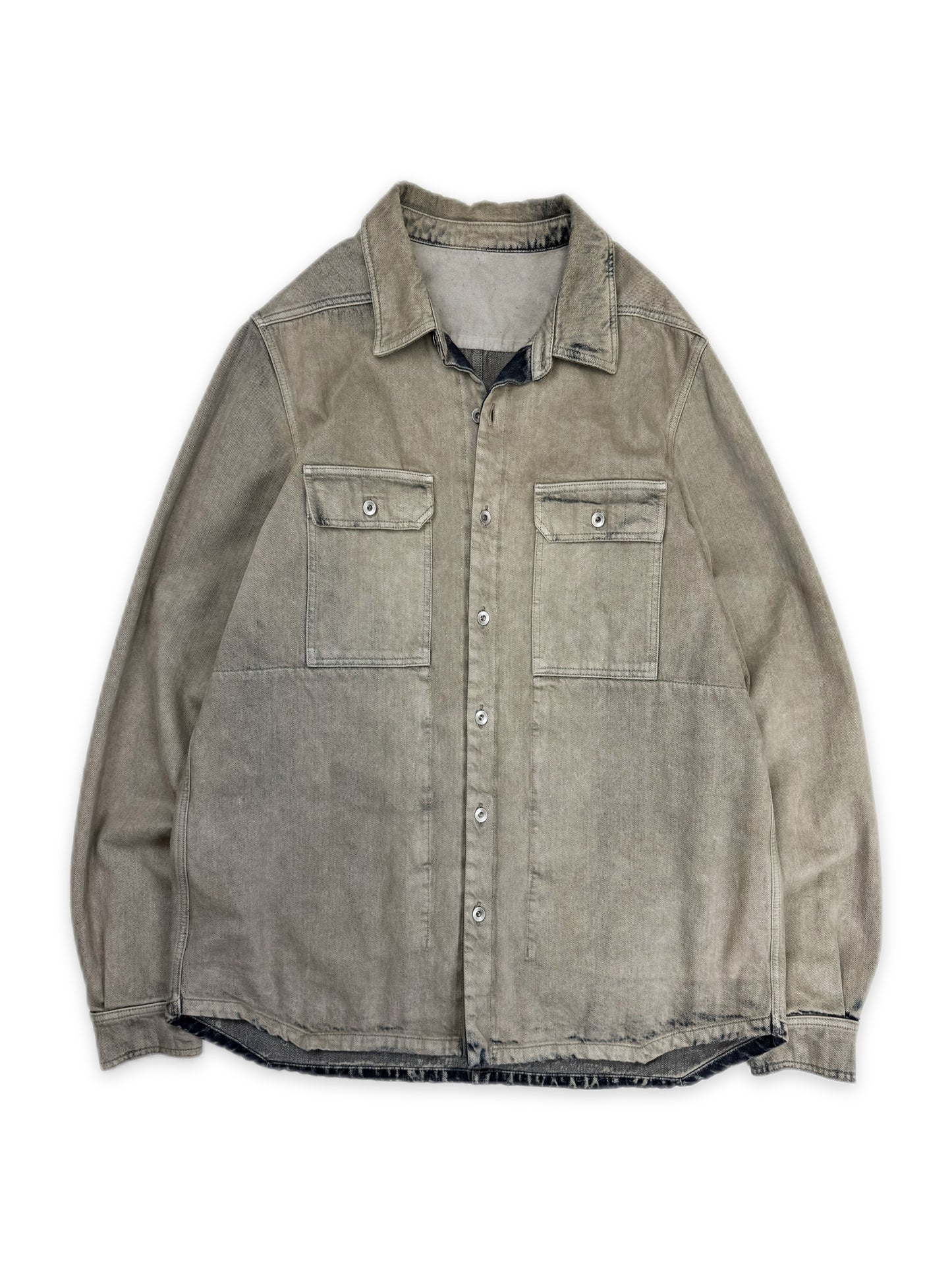 Rick Owens DRKSHDW Mineral / Pearl Washed Denim Cargo Jacket