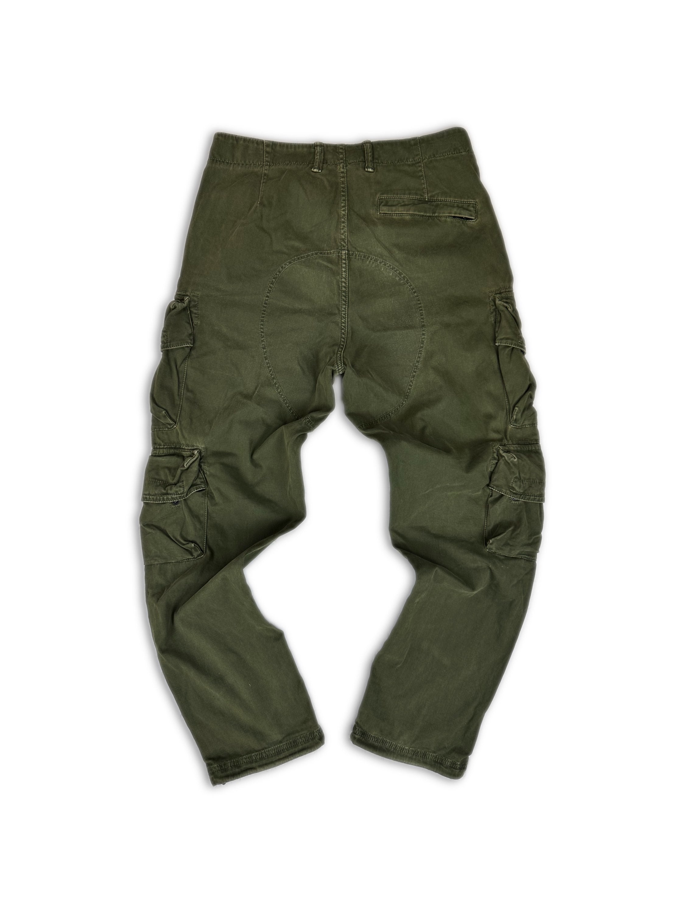 Stone Island Olive Green ‘Compass’ Patch Multi Pocket Cargo Pants