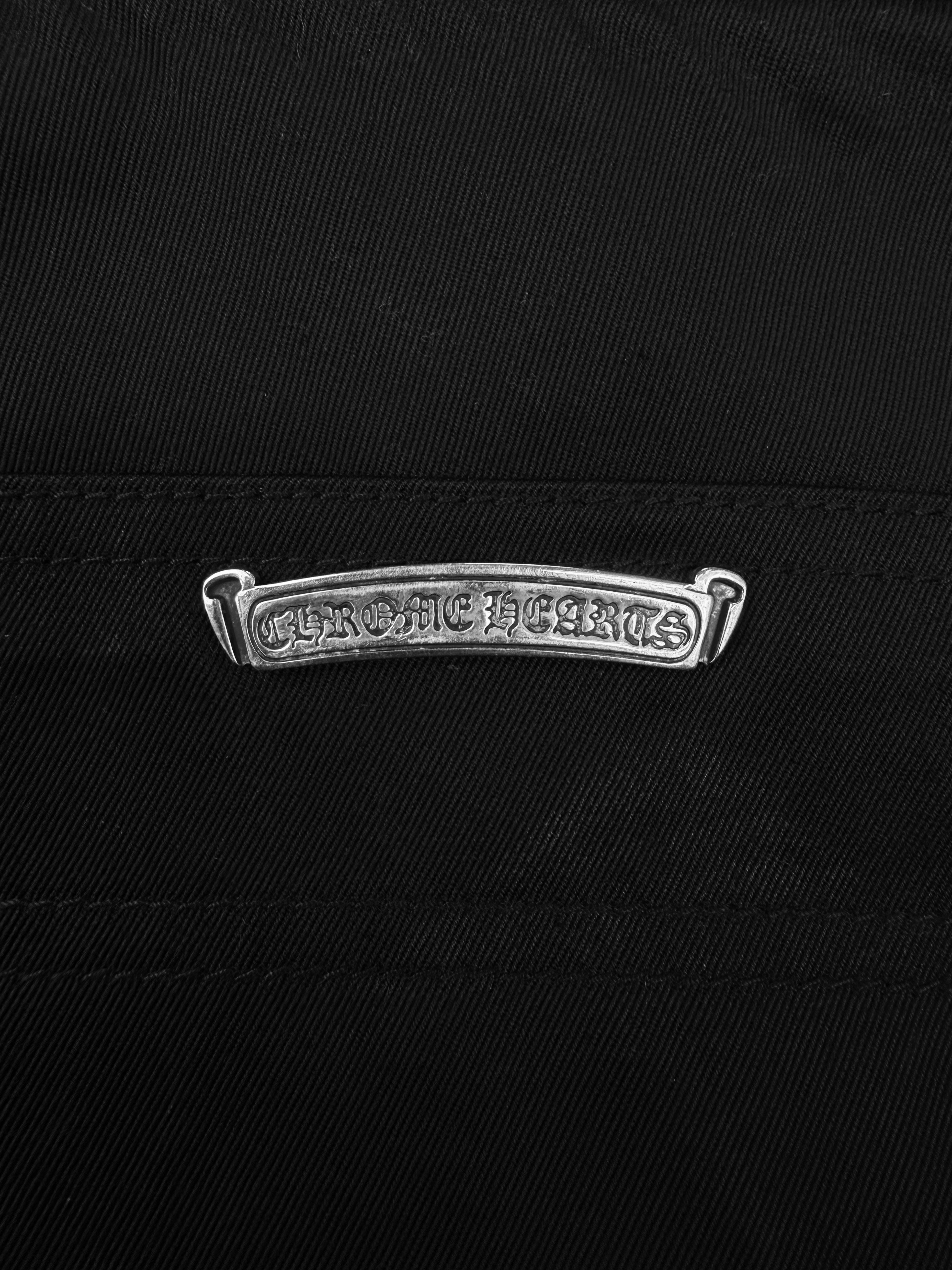 Chrome Hearts Double Knee Carpenter Denim Black Shorts