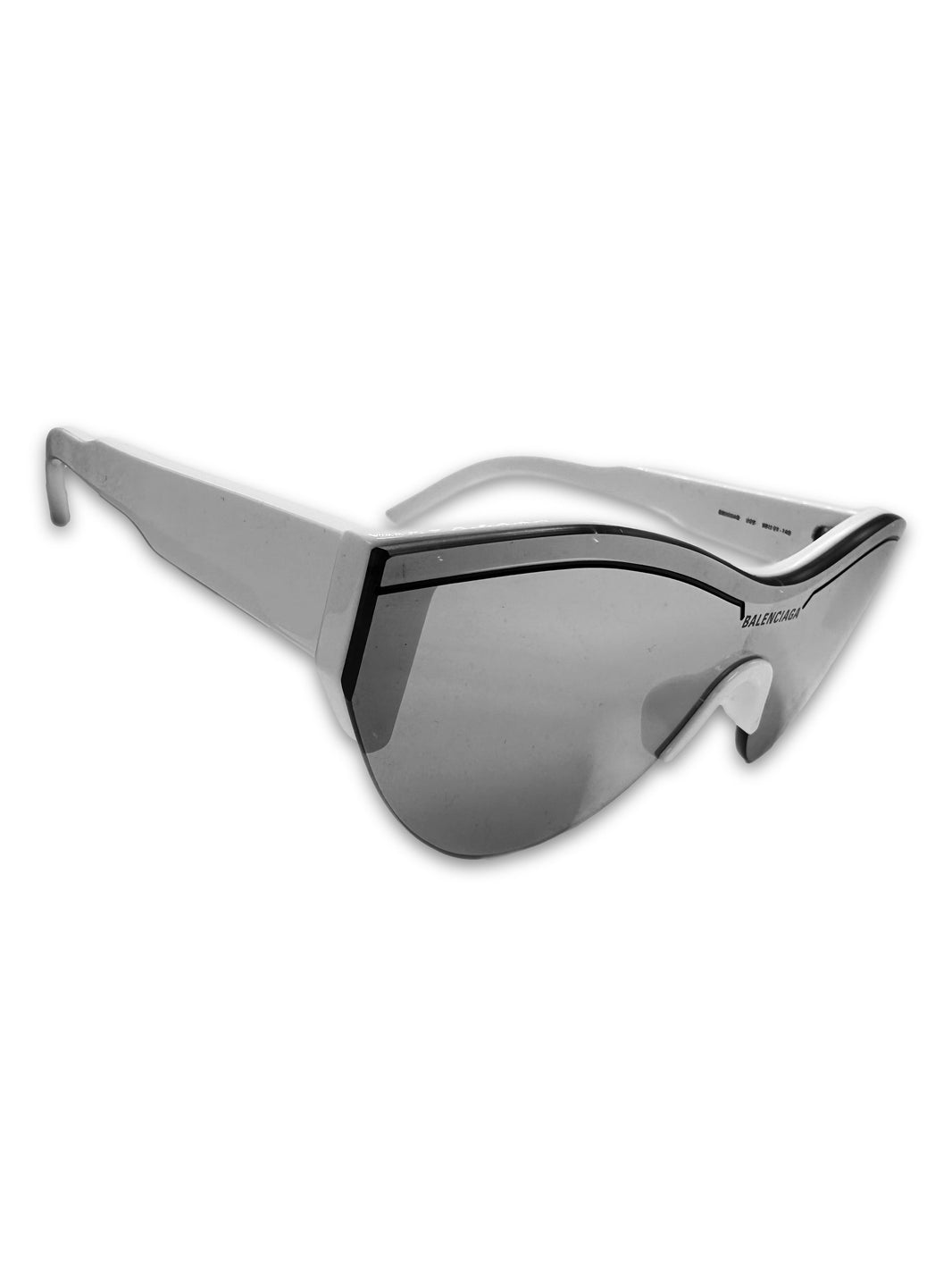 Balenciaga ‘Ski’ White Reflective Centre Logo Sunglasses