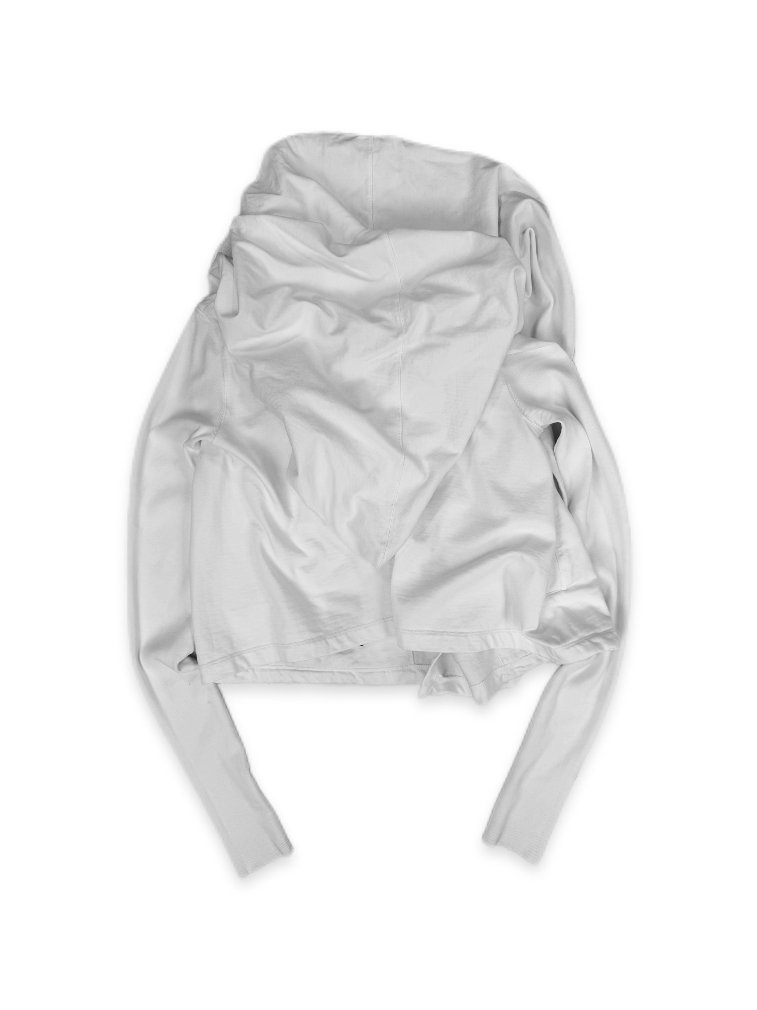 Rick Owens Mountain Hood White Belted Heavy Weight Hoodie