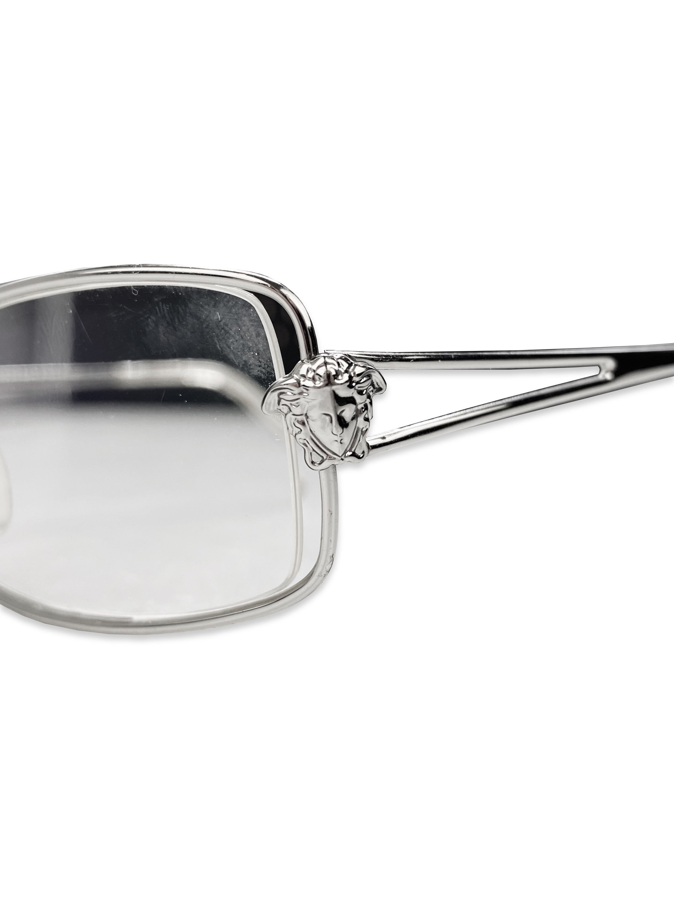 Versace Medusa Head Metallic Boxy Glasses Frames