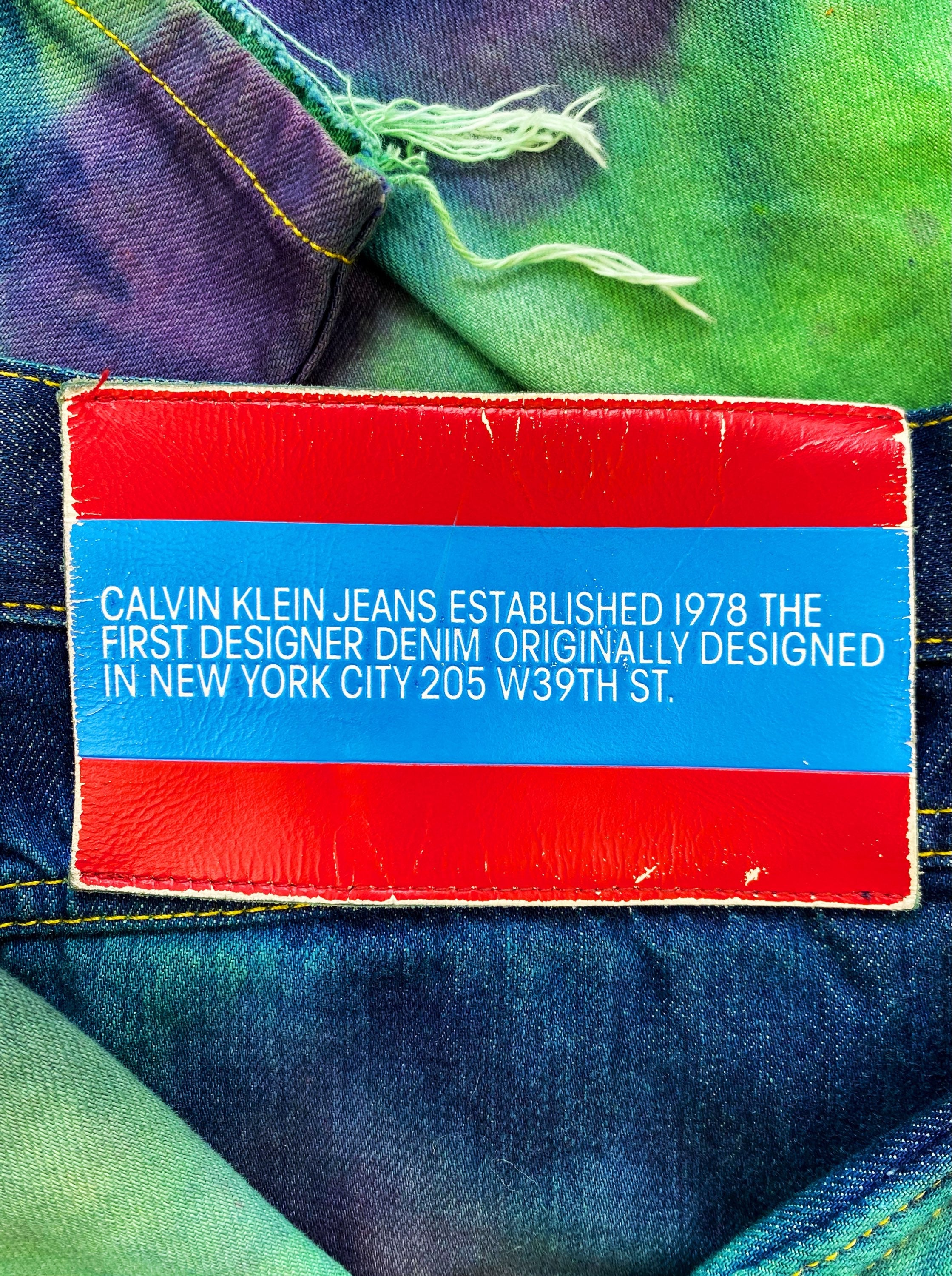 Calvin Klein by Raf Simons Reworked Distressed Tie-Dye Denim