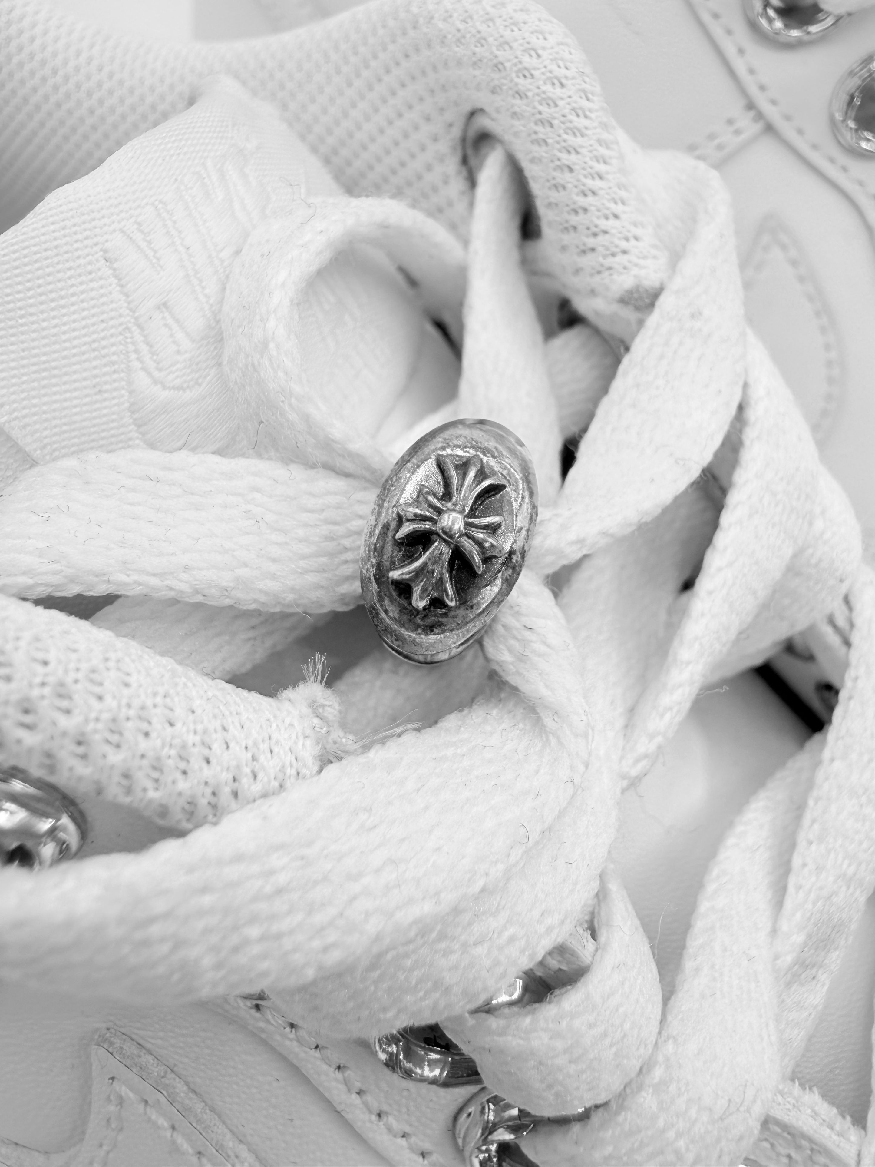 Chrome Hearts x Nike Air Force 1 White .925 Silver Dagger Sneakers
