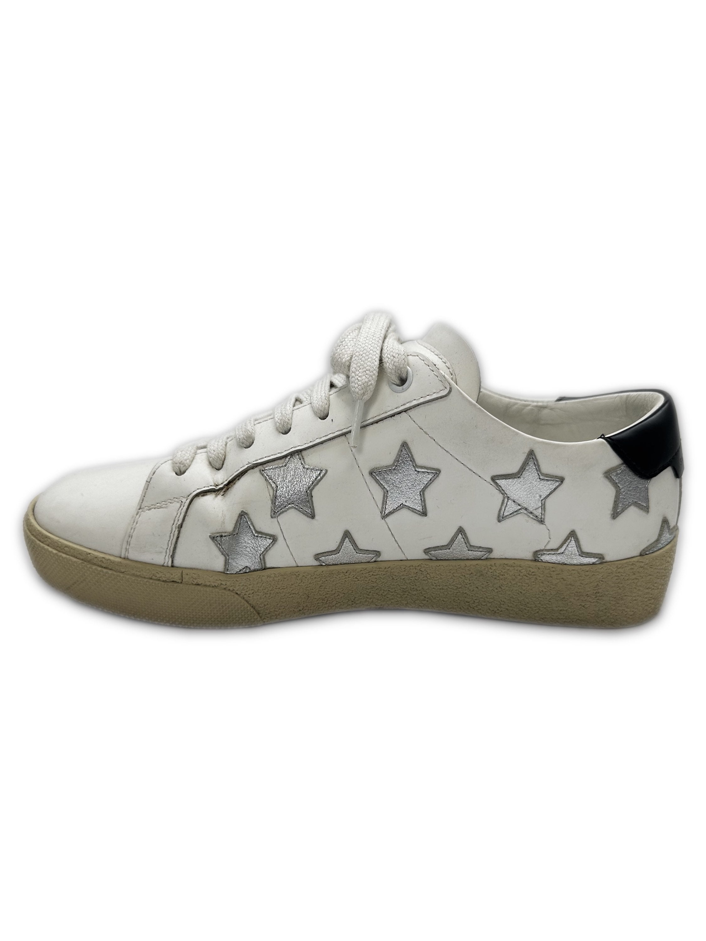 Saint Laurent Paris ‘Star’ Patch Leather Low-top Sneakers