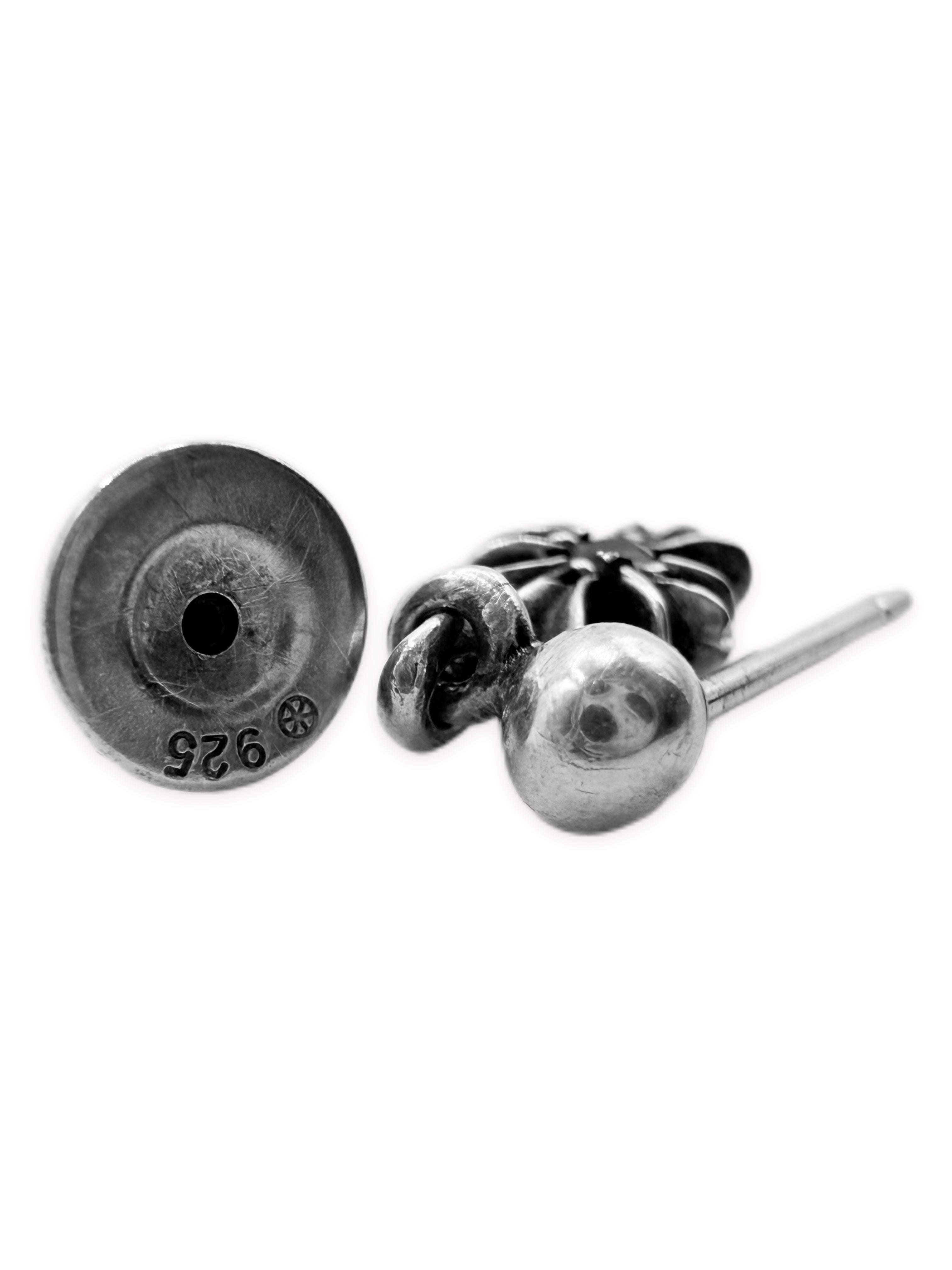 Chrome Hearts Ruby Set ‘Tiny E’ .925 Silver Earring
