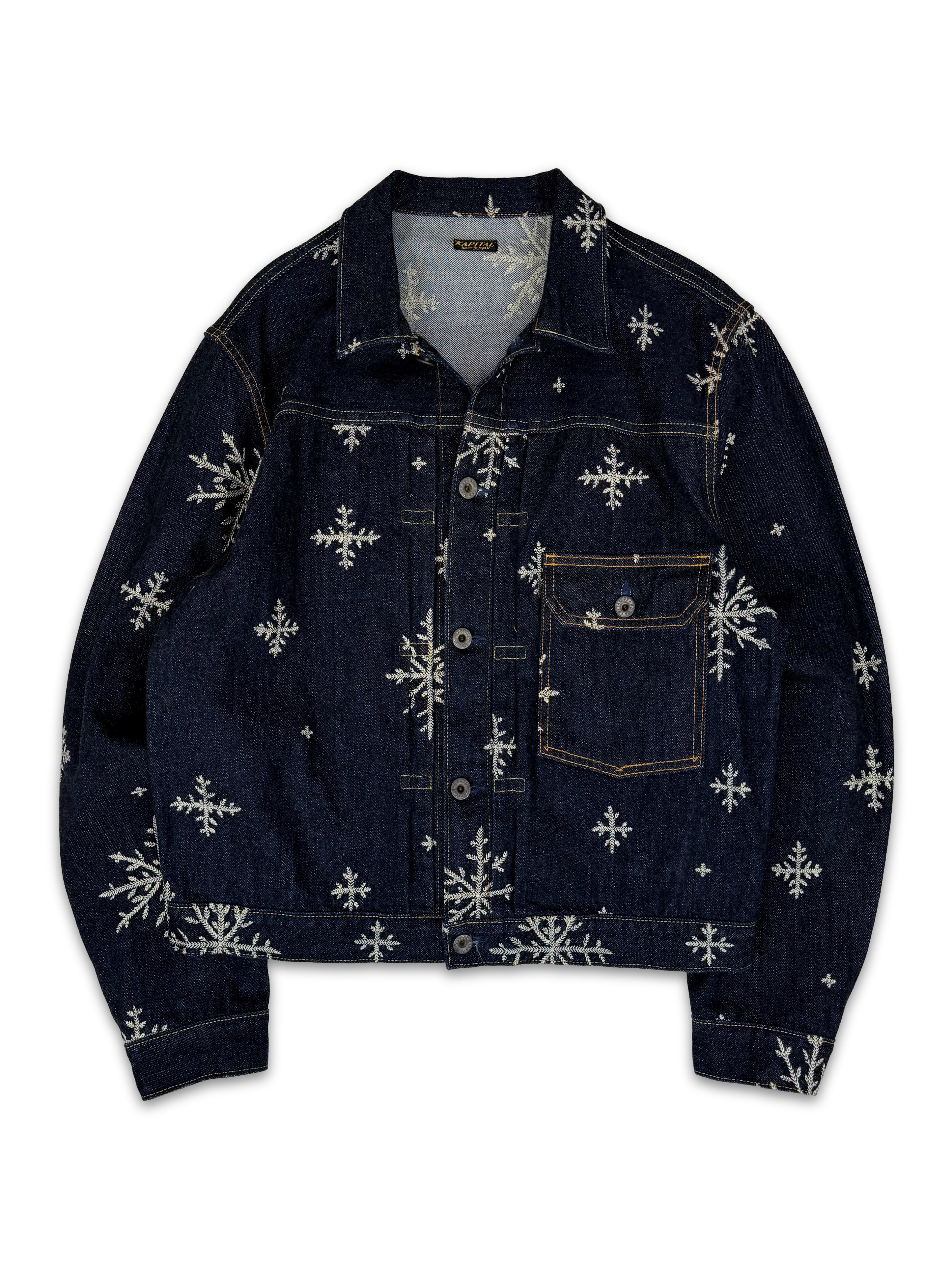 Kapital ‘Snowflake’ Embroidered Indigo Denim Jacket