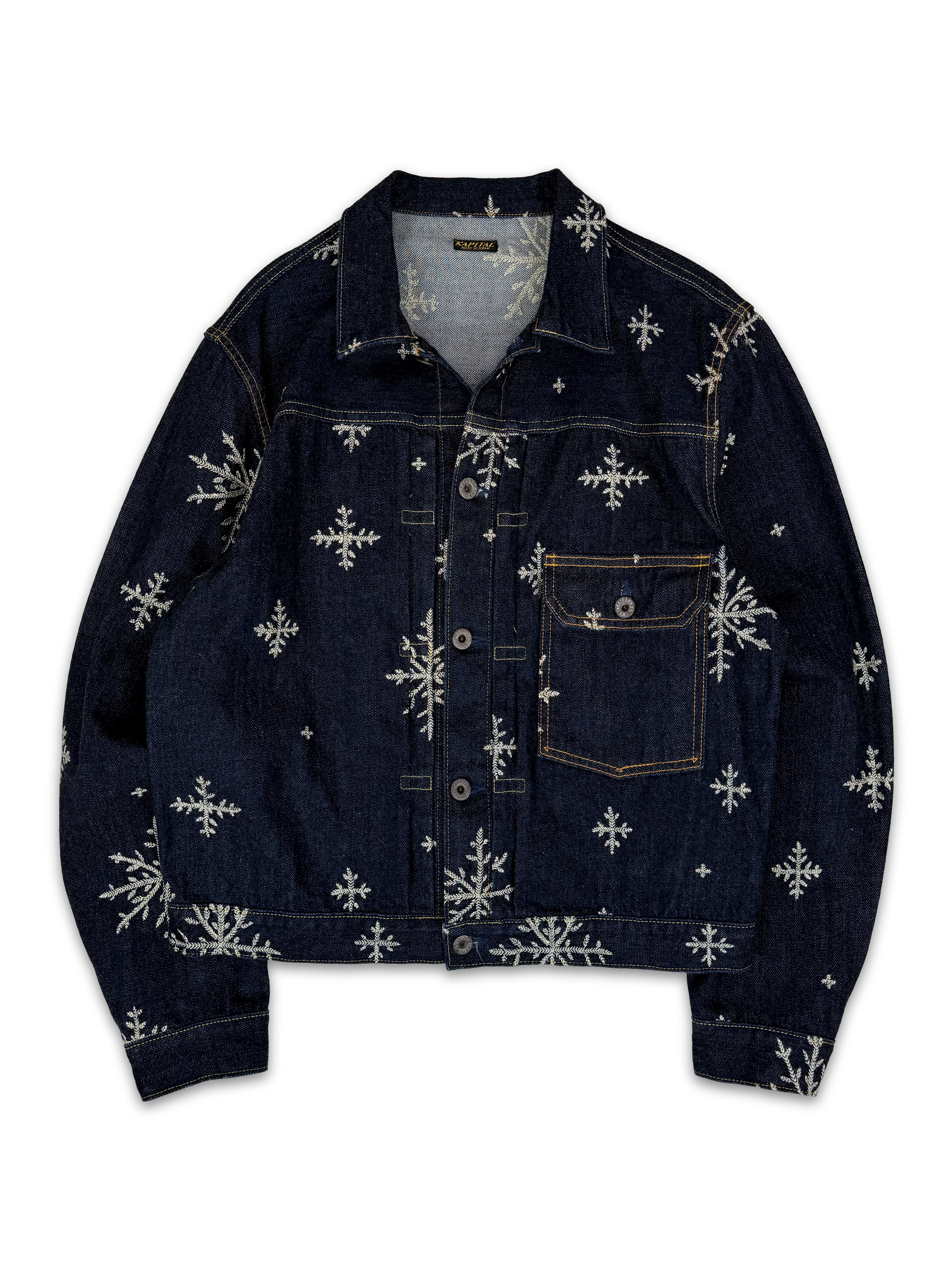 Kapital ‘Snowflake’ Embroidered Indigo Denim Jacket