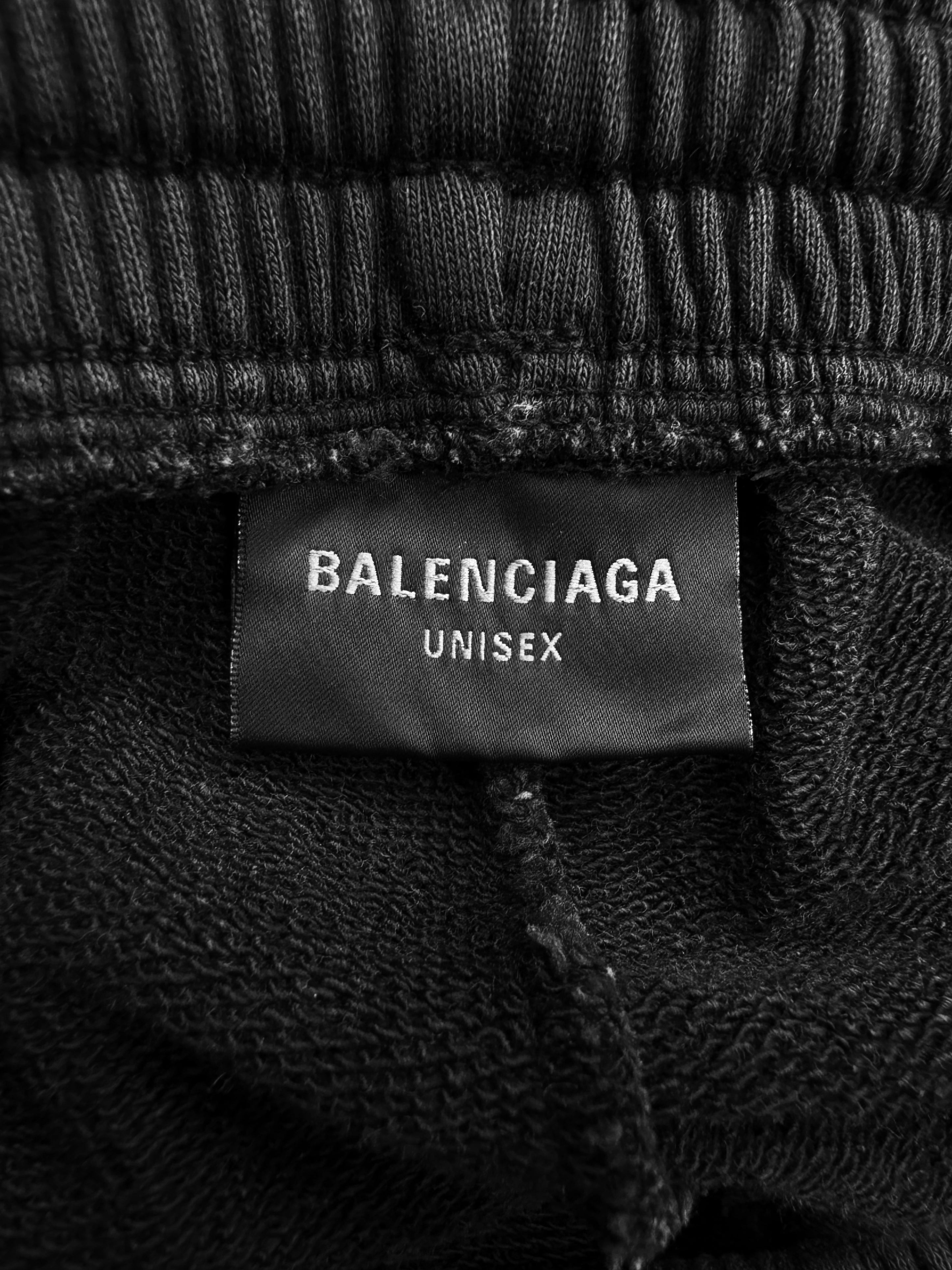 SS23 Balenciaga Mud Show Hybrid Patched Black Sweat Pants